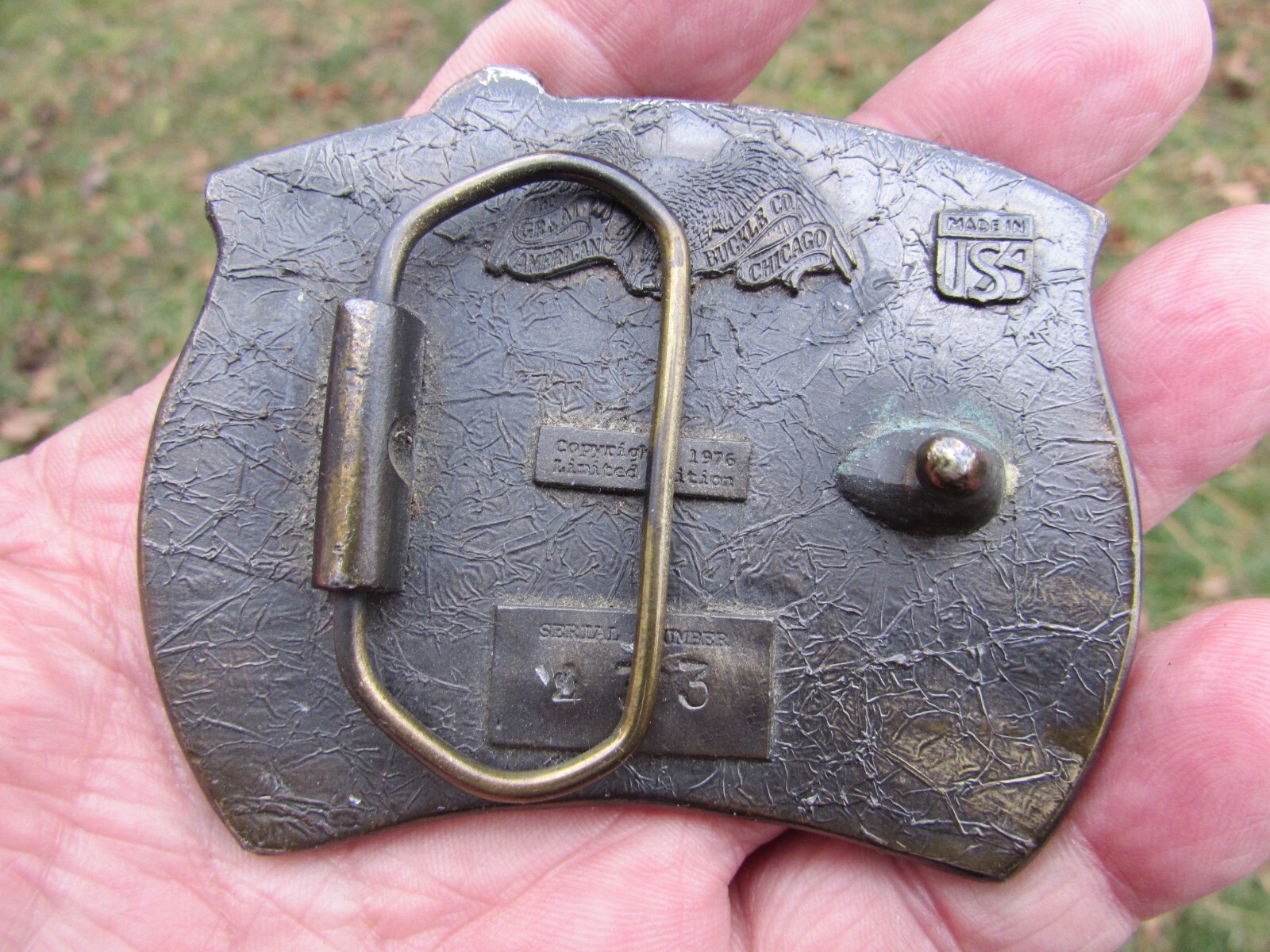 Vintage Limited Edition Ford 3 1/4&Prime;x2 1/2&Prime; Belt Buckle (1976) made in USA
