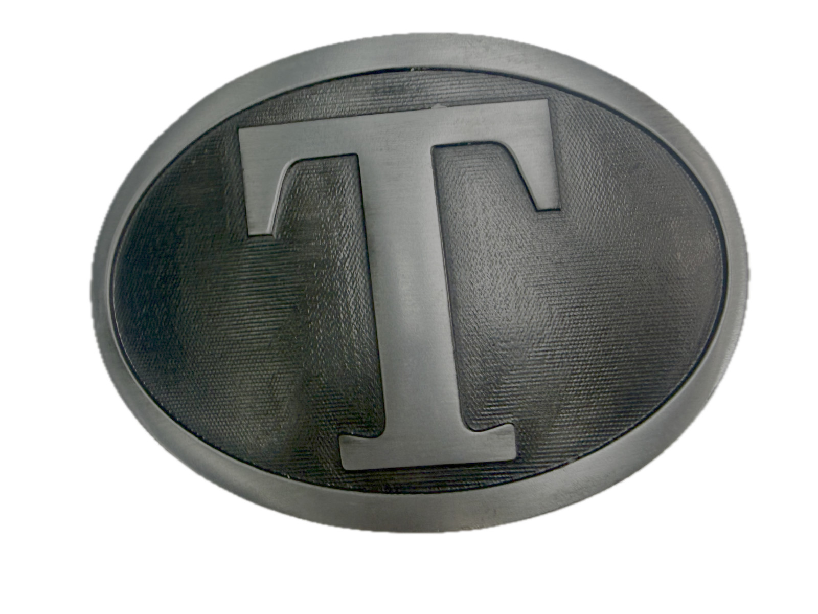Initial Block Letter T Montana Silversmiths RARE Grey & Black Color Belt Buckle