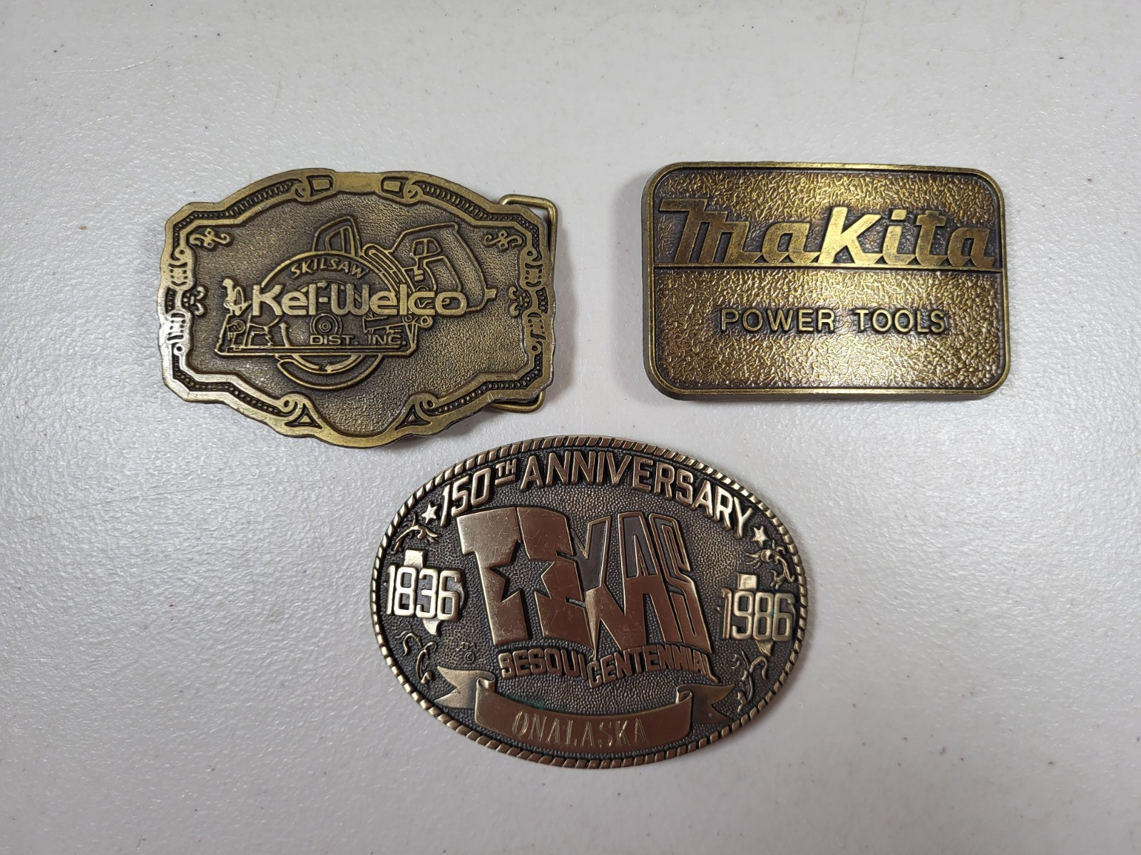 Mixed Wholesale Lot 13 Belt Buckles Brass Metal Western Rodeo Power Tools Eagle