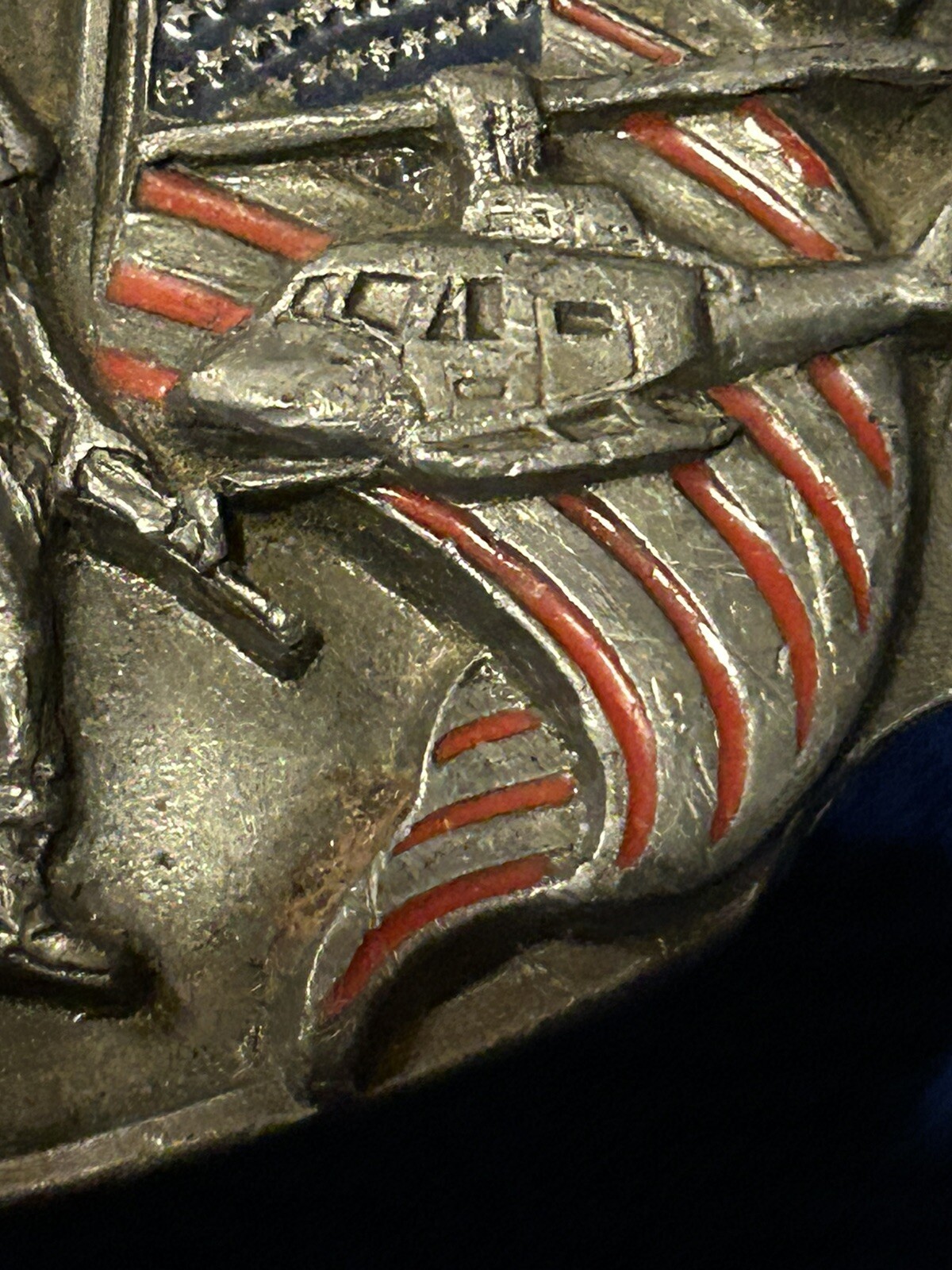 Vtg 1989 Siskiyou Vietnam Veteran USA 3.5&Prime; Enameled Pewter Belt Buckle *As Is*