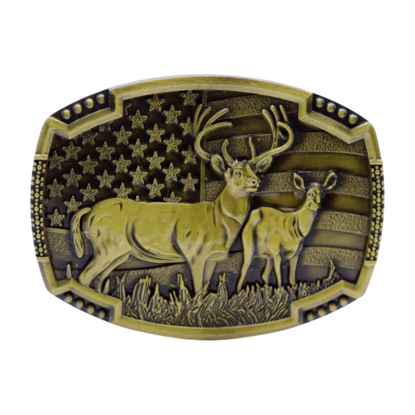 Men Gold Metal Belt Buckle Deer Nature Hunter Western Fashion Accessory Unisex