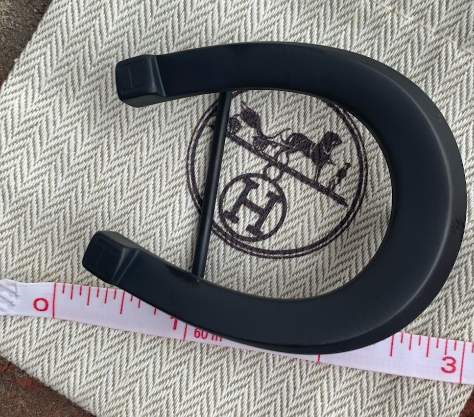 Hermes Buckle Waist Belt 38mm Plated Black Hermès Fer à Cheval horseshoe-shaped