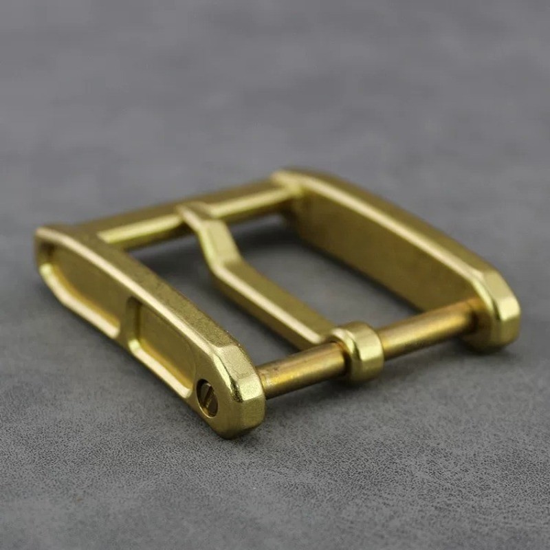 Men Replacement Brass Single Prong Square Belt Buckle 3.8cm Wide Belt