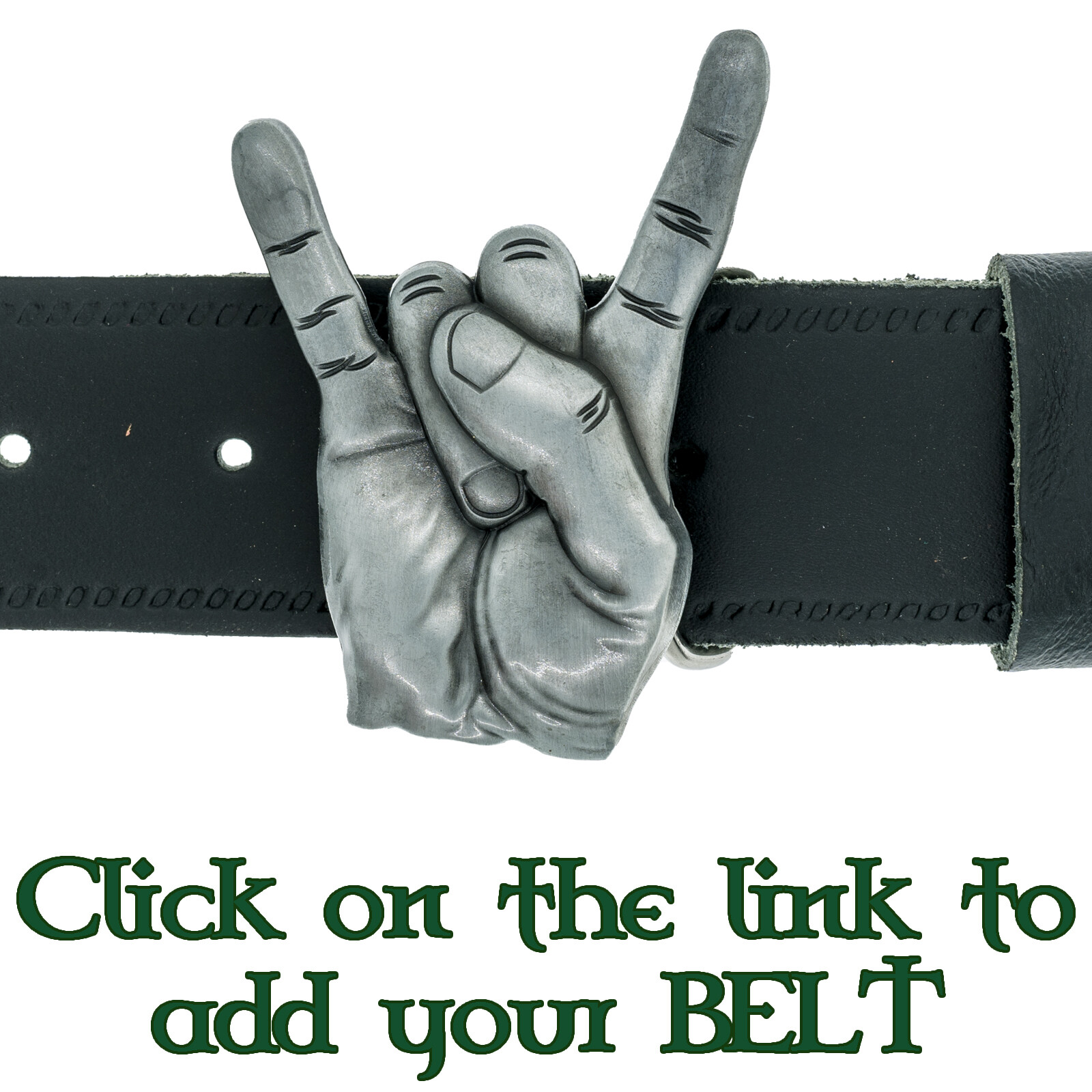 Rock Finger Hand Belt Buckle Rocker Biker Motorcycle Outlaw Punk Goth