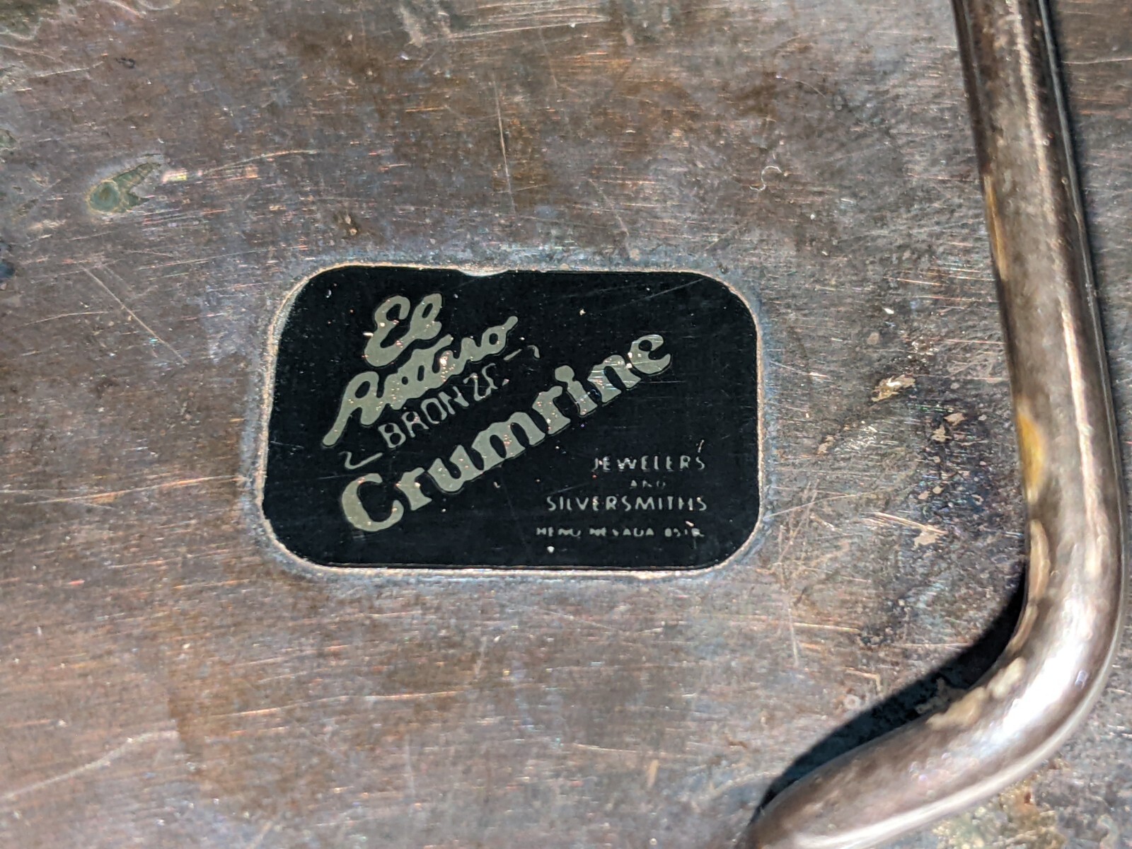 Vintage Crumrine Metal Horse Rider Belt Buckle