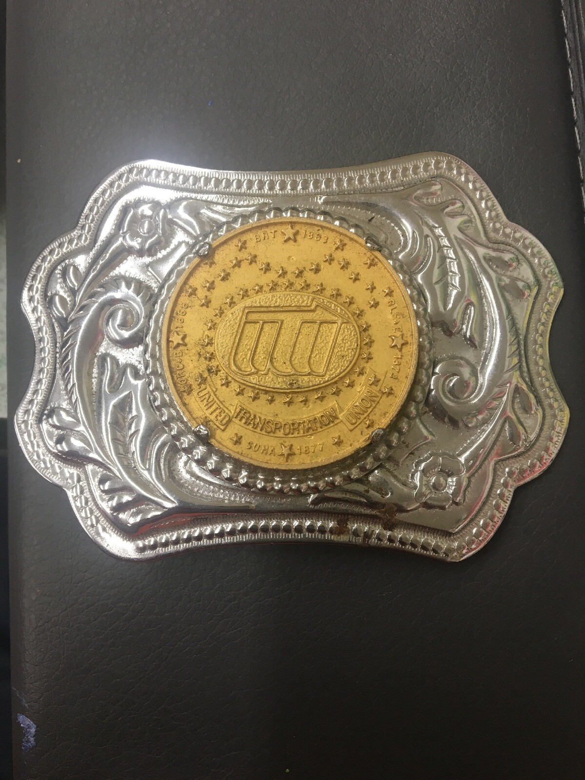 United Transportation Union railroad Belt Buckle medallion UTU Vintage