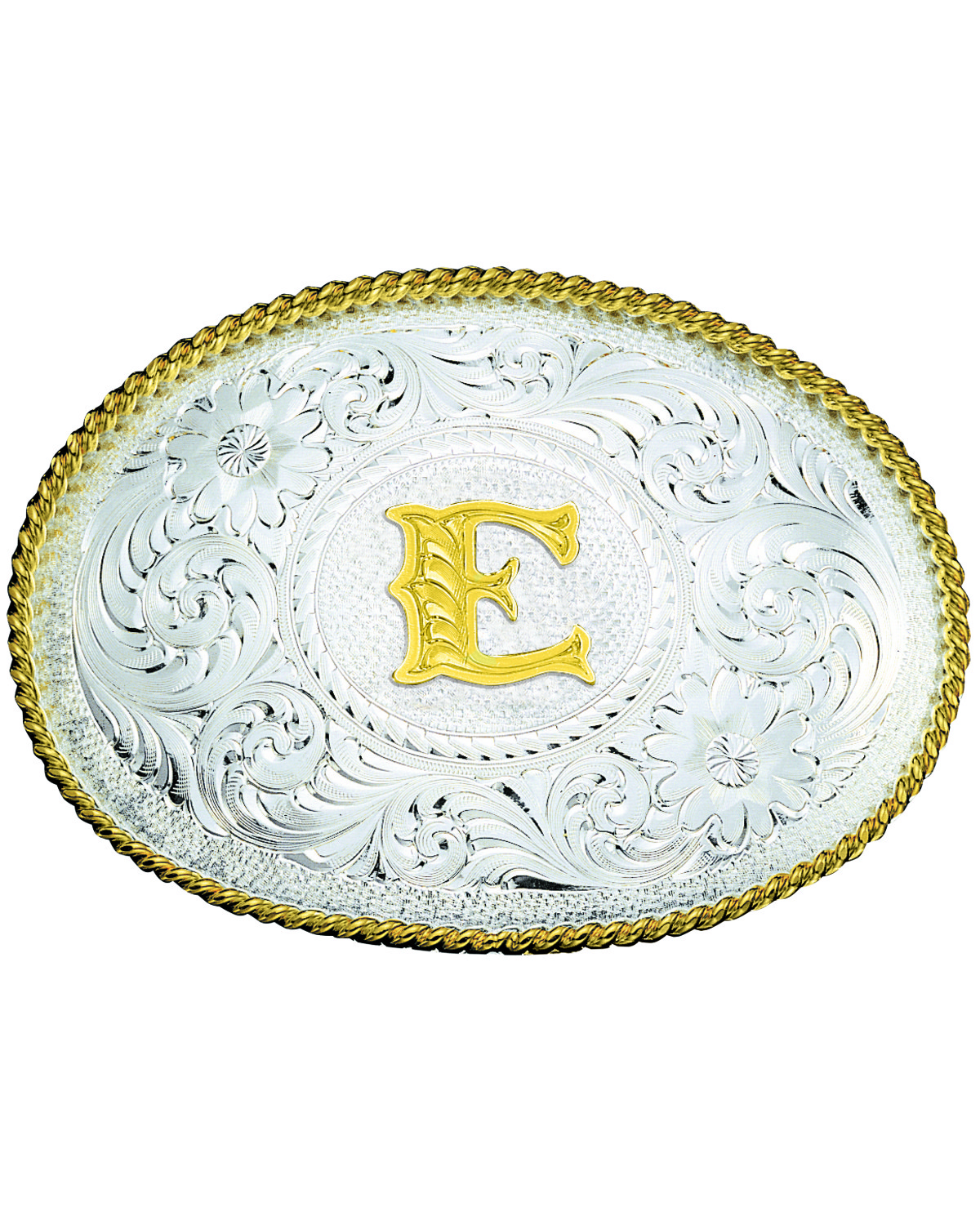 Montana Silversmiths Engraved Initial E Western Belt Buckle Multi
