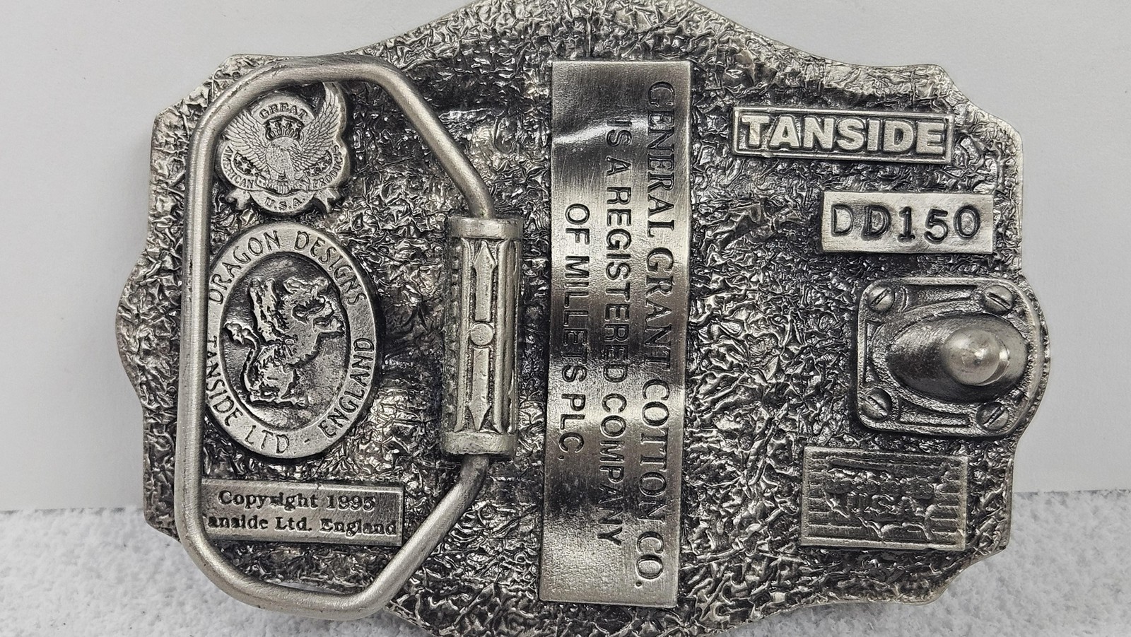 Great American Buckle Co. Belt Buckle Mens General Grant Cotton Co 1985