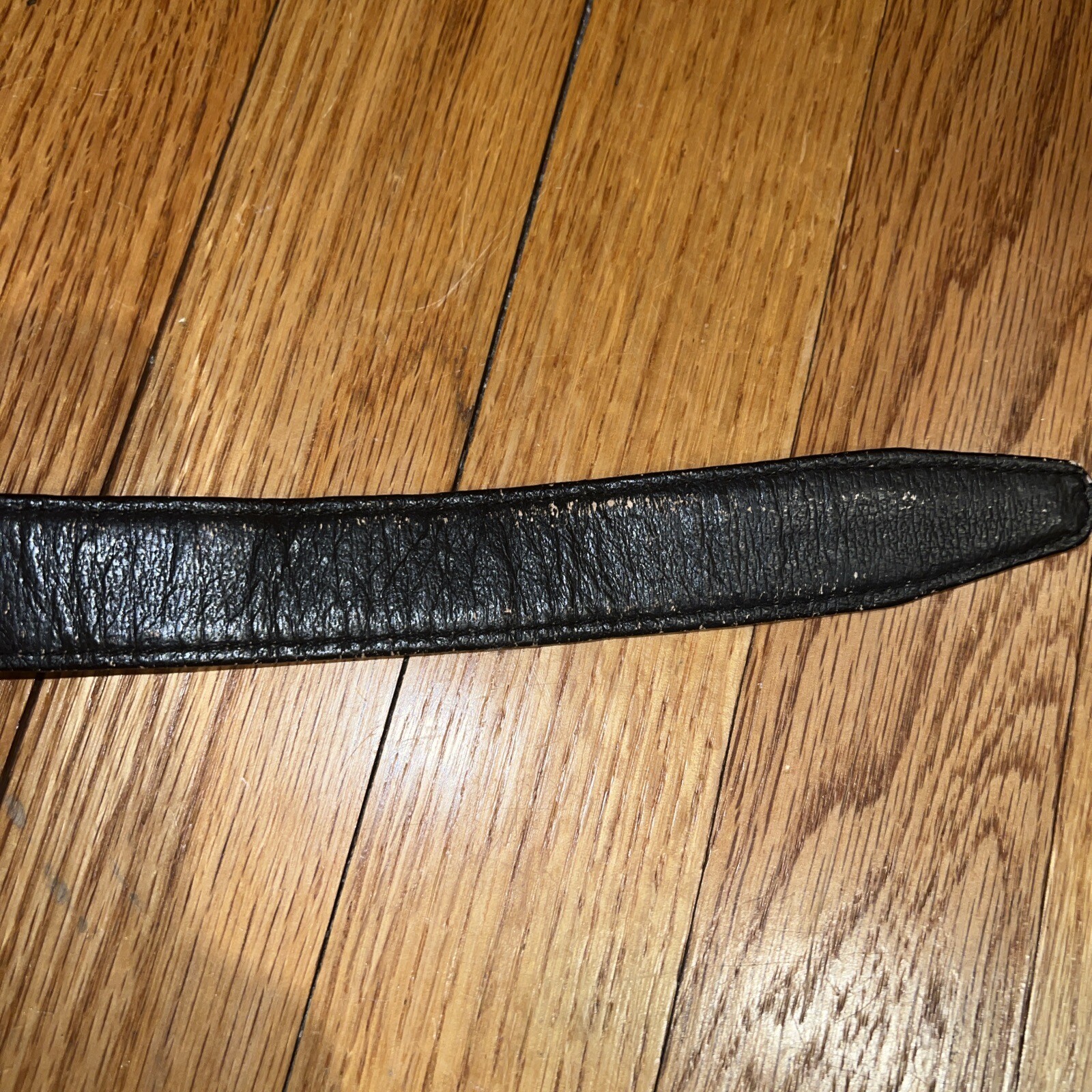 L.F.B. Black Lizard Skin Belt Self Locking Buckle Vintage 42”