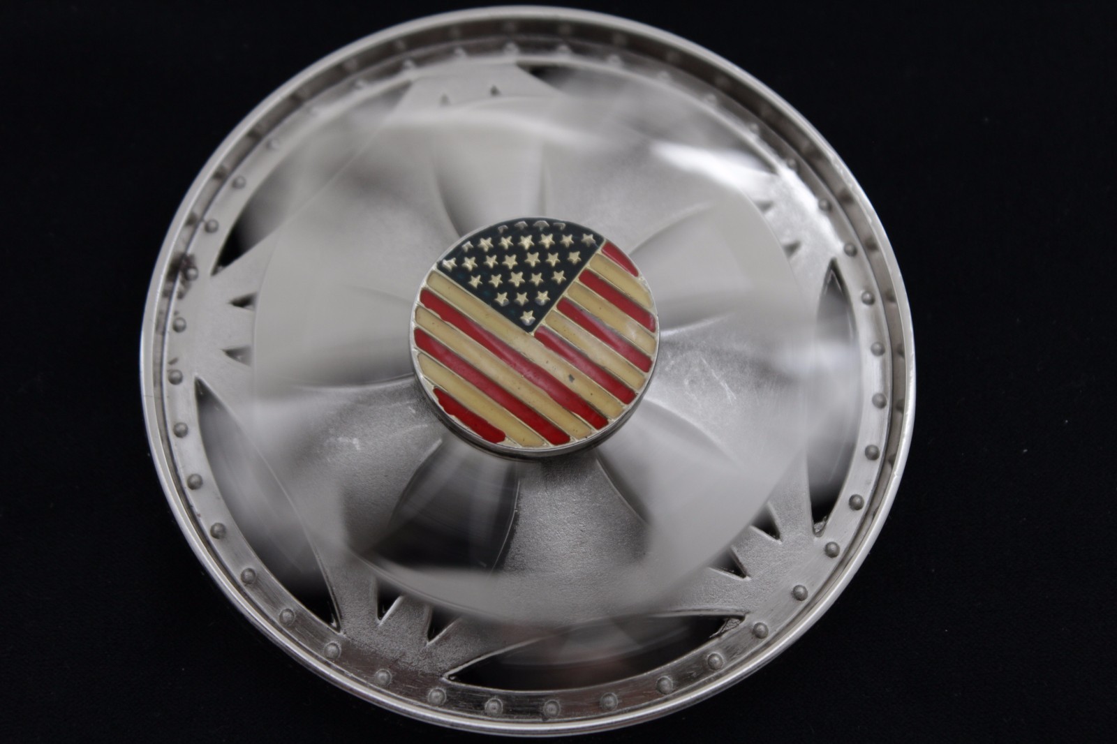 Men Women Silver Metal Belt Buckle Spinning USA Flag United States America Jeans
