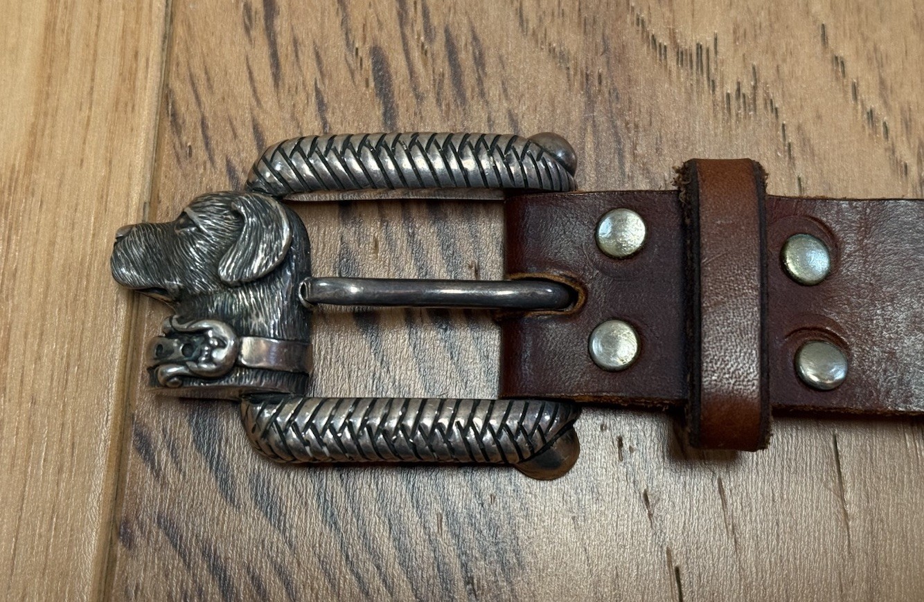 Vintage Barry Kieselstein Cord Sterling Silver Labrador Dog Belt Buckle Bracelet