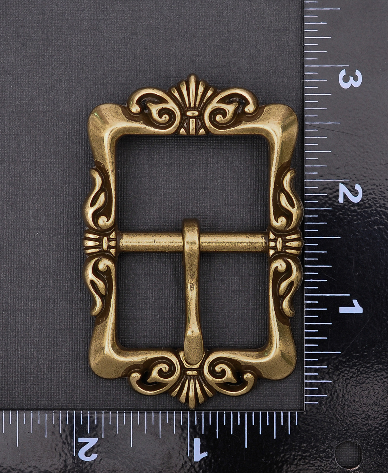 Retro Brass Flower Pin Center Bar Belt Buckle for Leather Belt Fit 33mm Strap