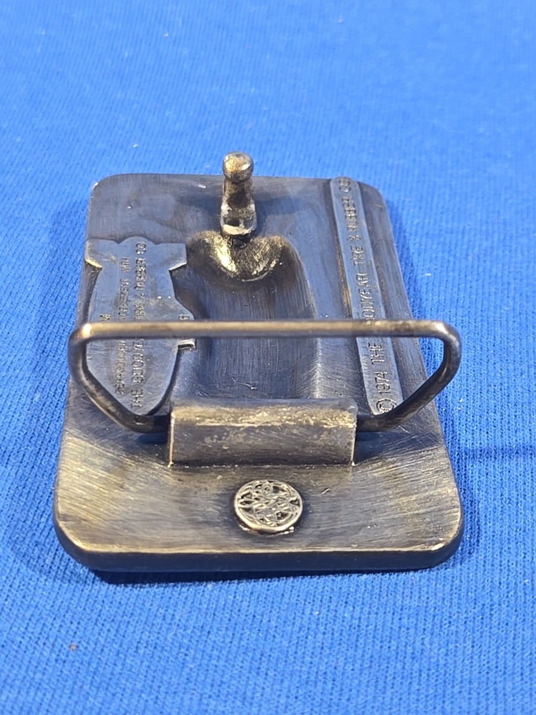 Vintage 1974 Goodyear Tire and Rubber Company Blimp Belt Buckle MARKED REPRO