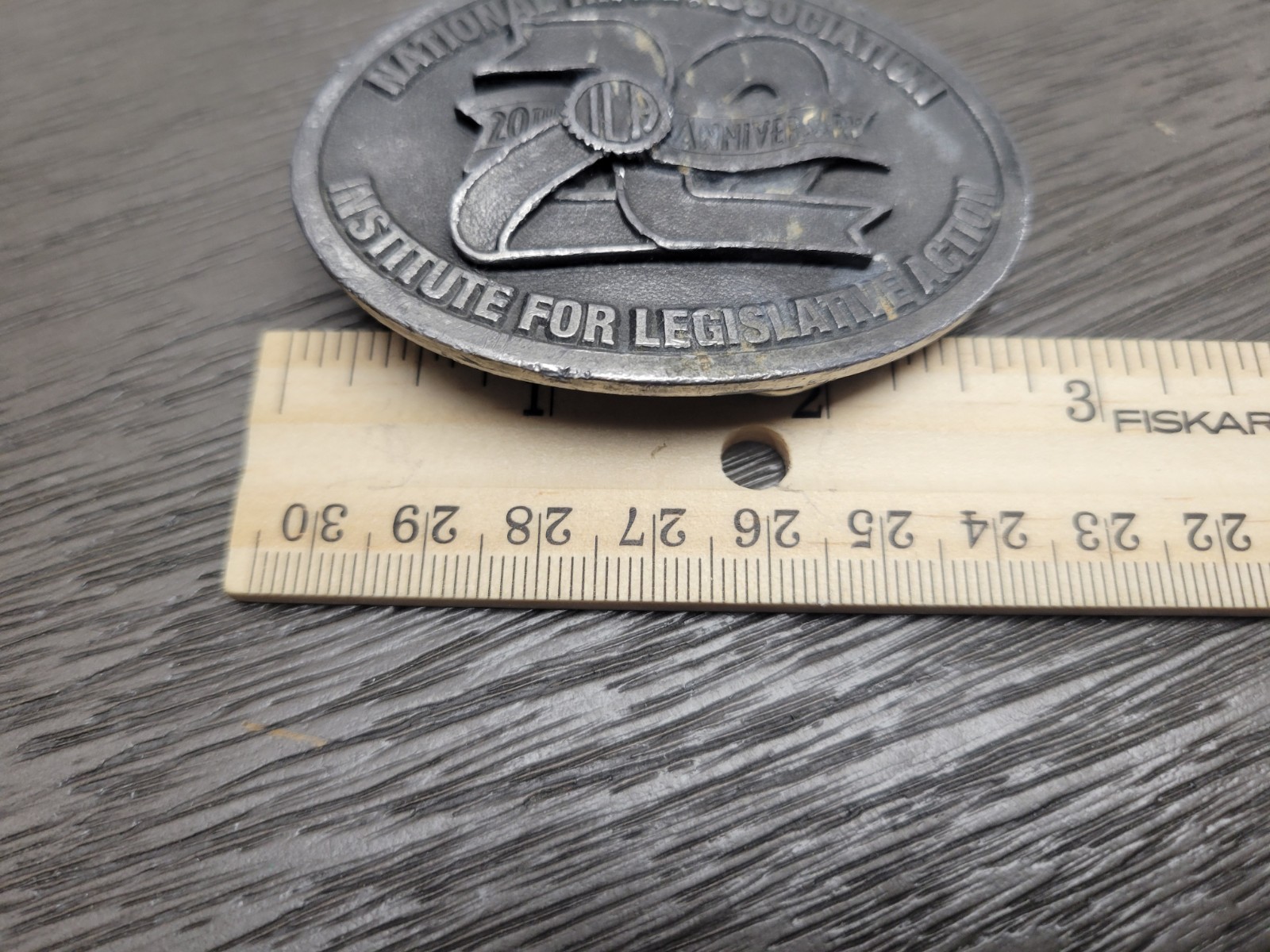 NRA BELT BUCKLE 20th ANNIVERSARY NATIONAL RIFLE ASSOCIATION INSTITUTE FOR ACTION