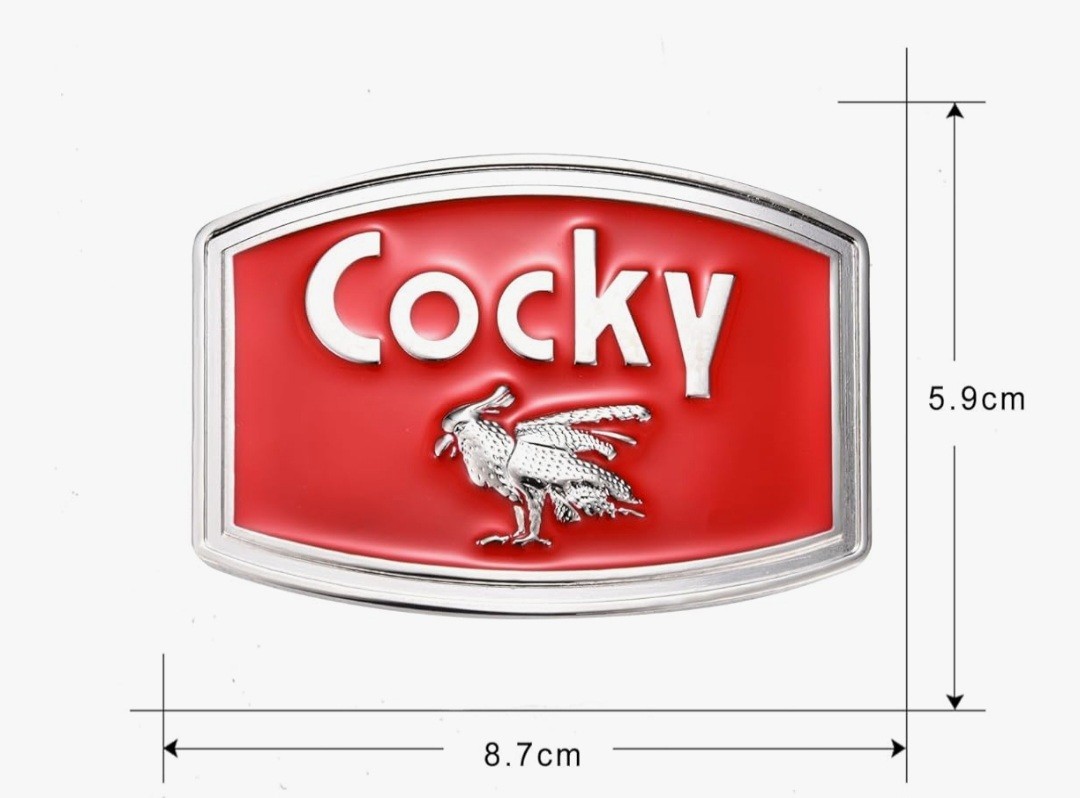 Red Silver cocky Bird Metal Belt Buckle Oval 8.7cm