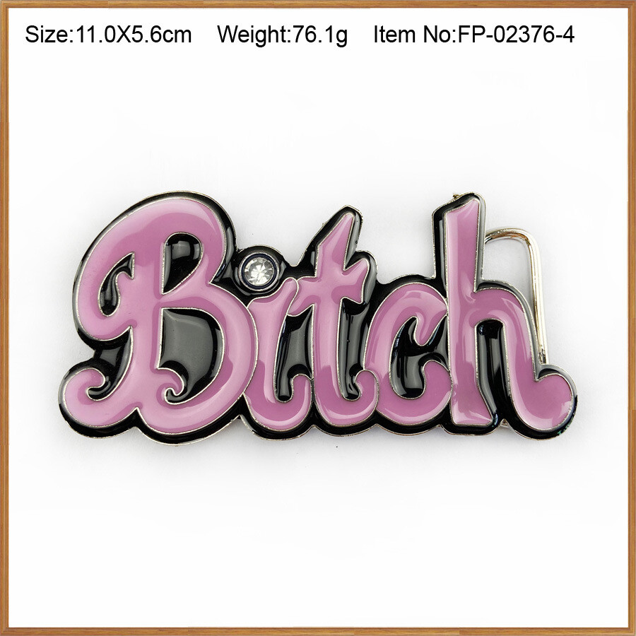 Pink « Bi*tch » Belt Buckle – Western Cowboys Belt Buckle for Mens Womens