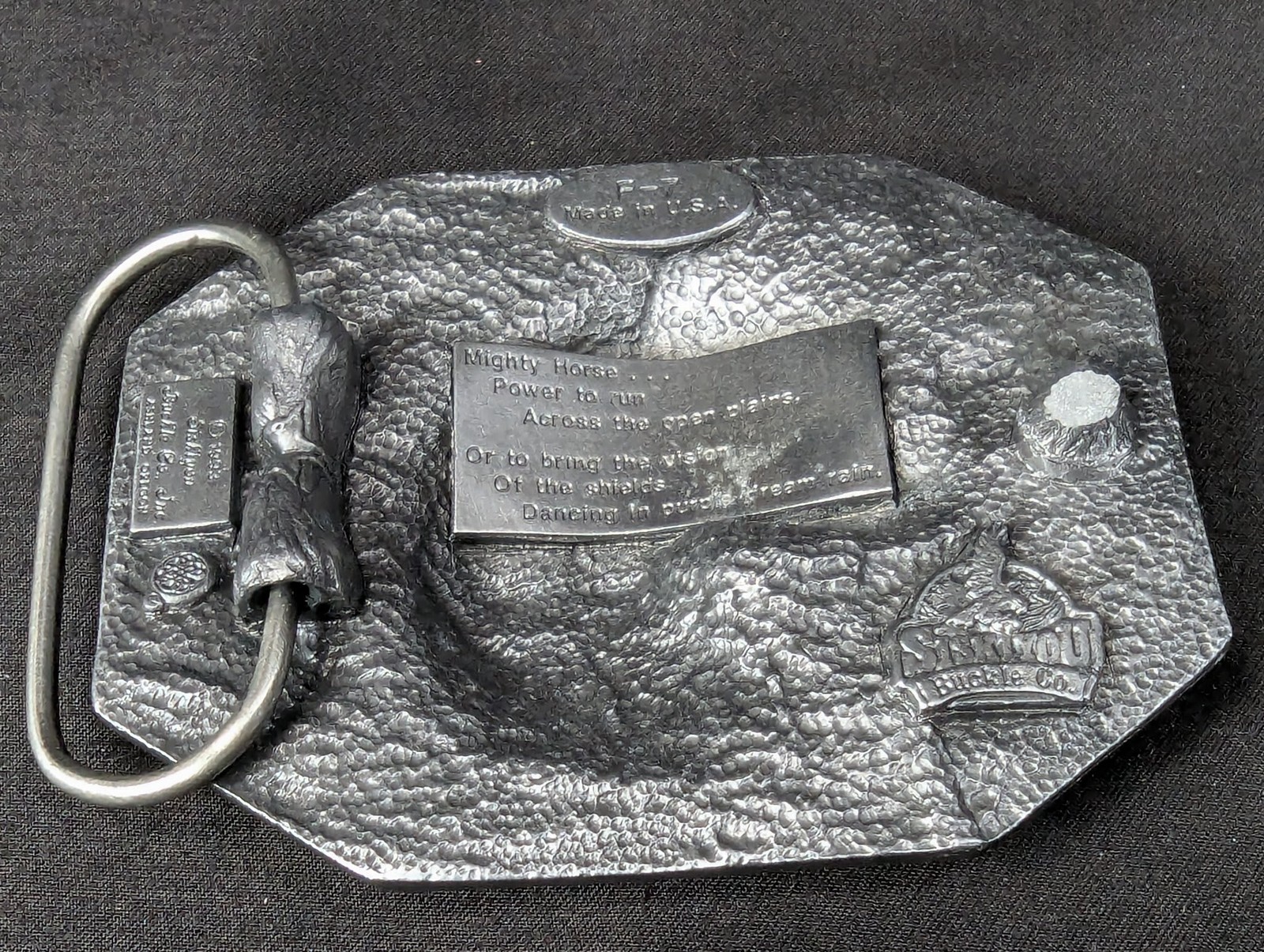 Vintage 1988 Siskiyou Buckle Co Mighty Horse Belt Buckle Solid Pewter Made in…