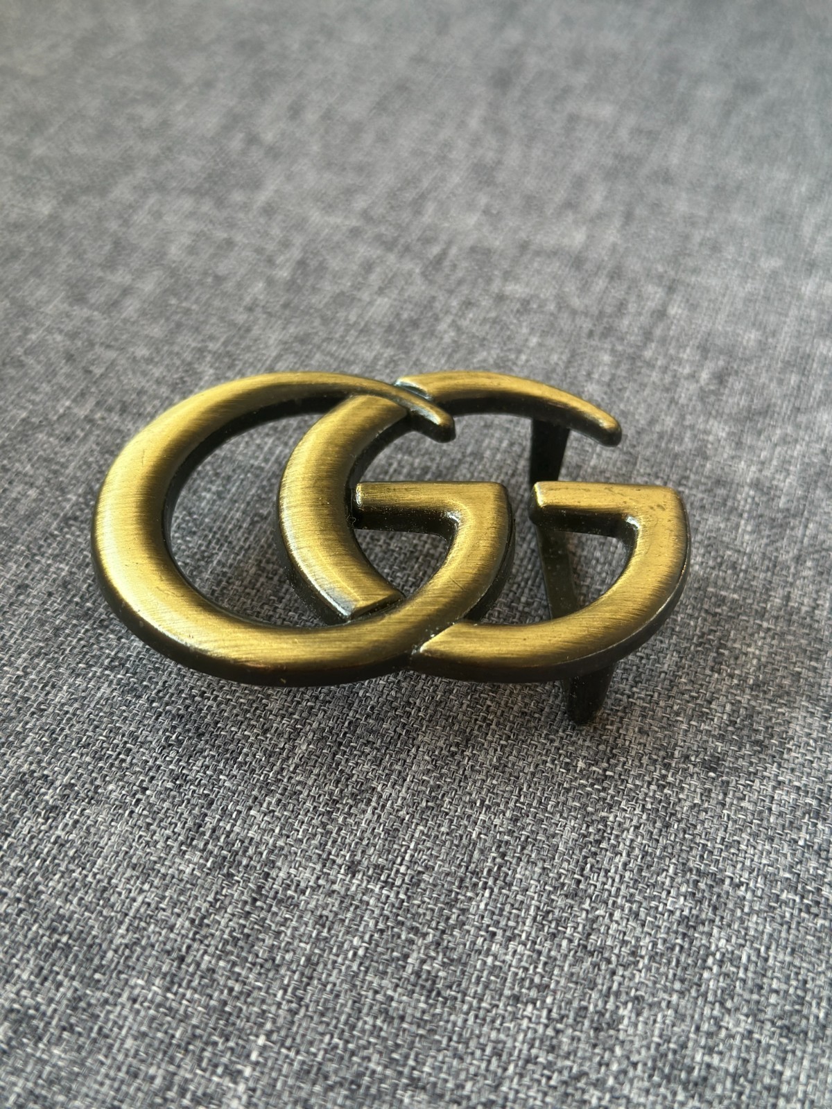Vintage Golden G Logo Monogram Reversible Gold Belt Buckle 4cm 1.5&Prime; Designer