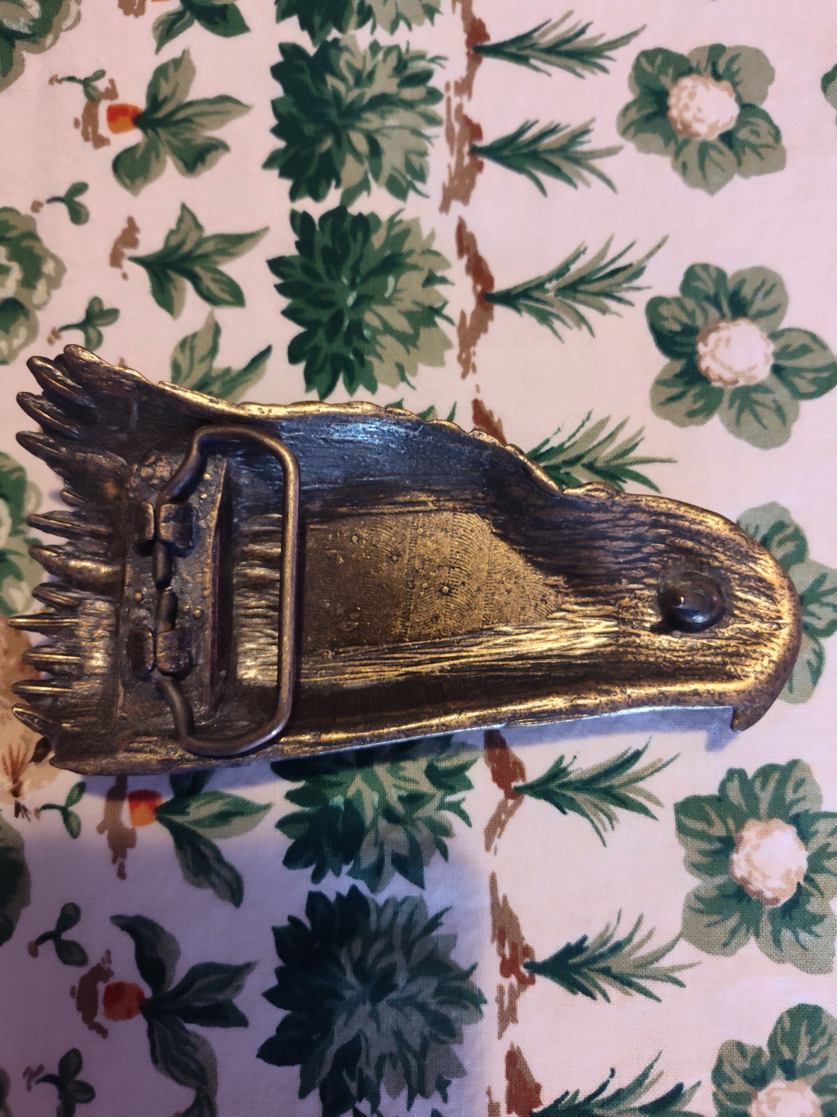 Silver Metal Eagle Head Western Belt Buckle Antique Finish Fits 2in Belt