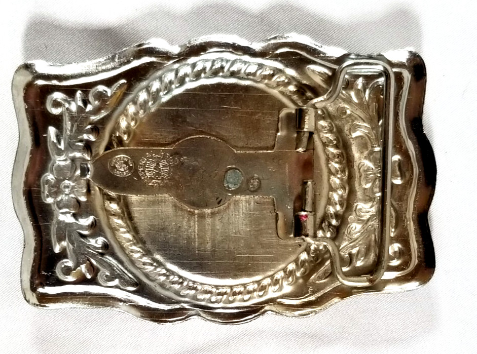 VTG 1970s Imperial Hebillas Belt Buckle Hencho Mexico w American Eagle Patriotic