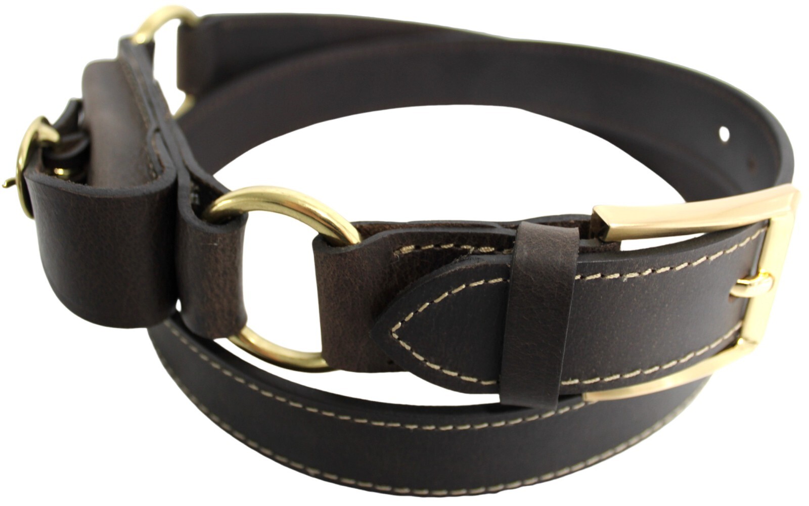 Double Ring with Pouch Leather Hobble Belt Chestnut NEW – All Sizes