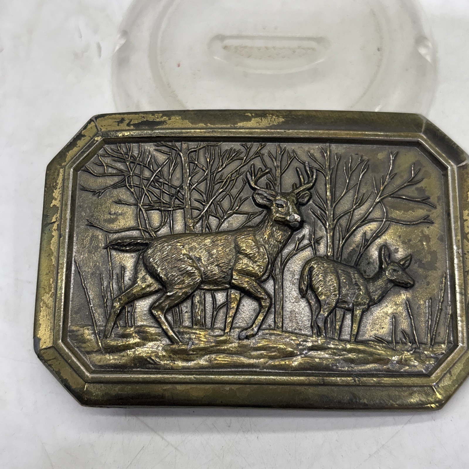 Vintage 1976 Great American Buckle Co Deer Stag Limited #520 USA 3.5×2.25”