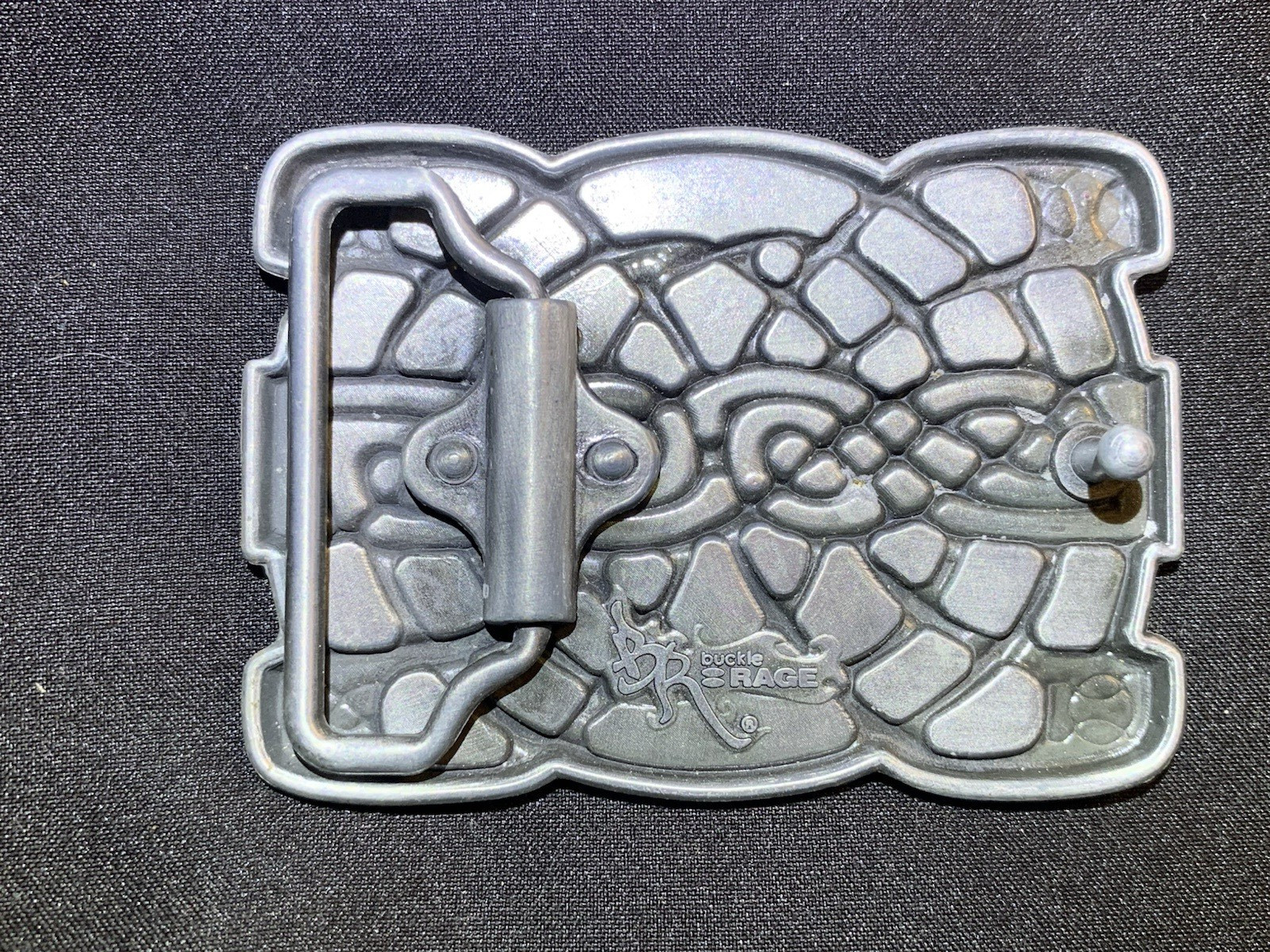 Buckle Rage Belt Buckle Celtic Endless Knot Silver-Tone Braided Art Design EUC