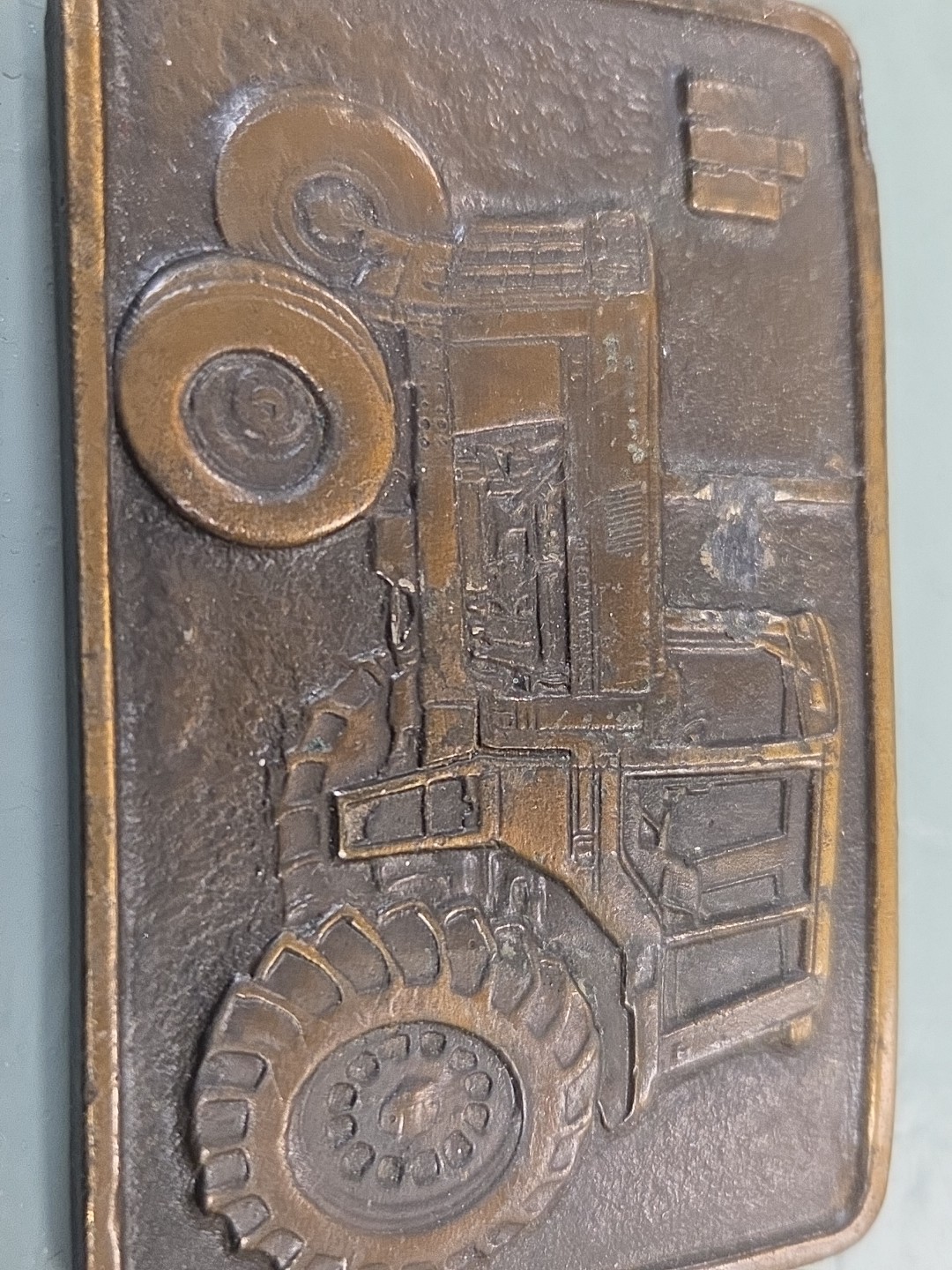 INTERNATIONAL HARVERSTER Spec Cast belt buckle USA TRACTOR farming BRASS western