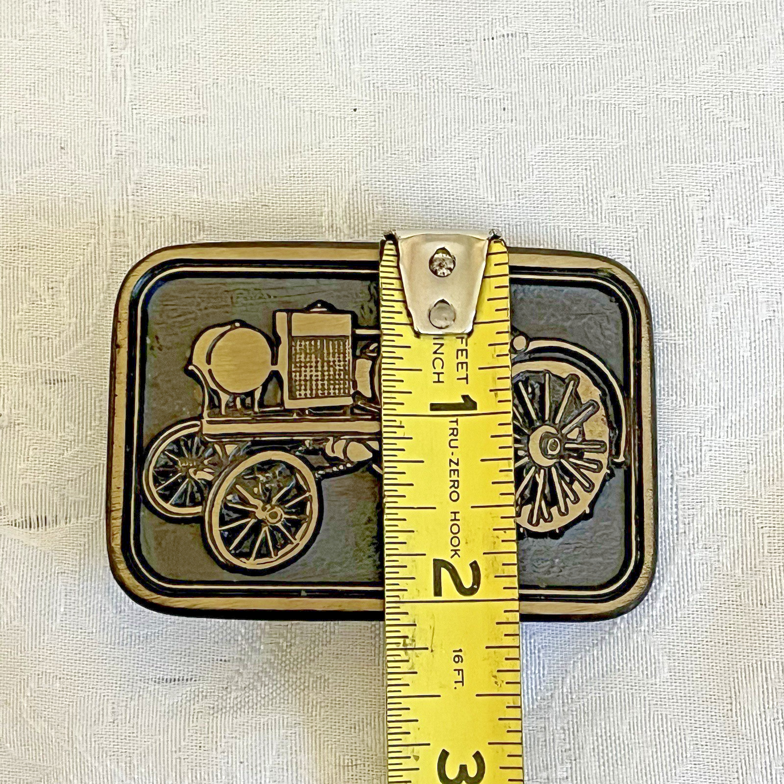 Vintage Tractor Belt Buckle Bronze Tone Steam Tractor Farm Machinery Western