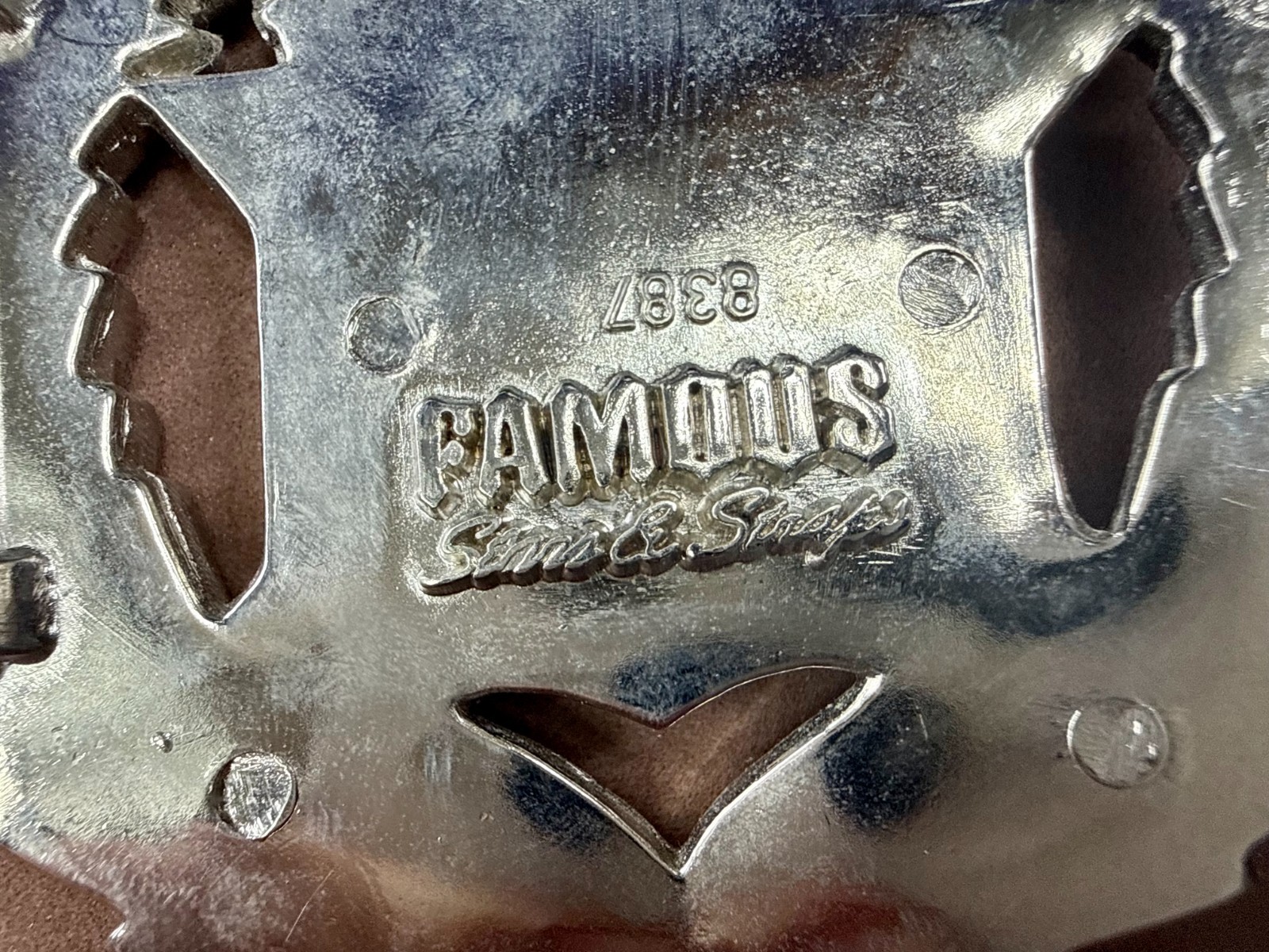 Famous Stars & Stripes Cadillac Crown Logo Olive Branch Silver Color Belt Buckle