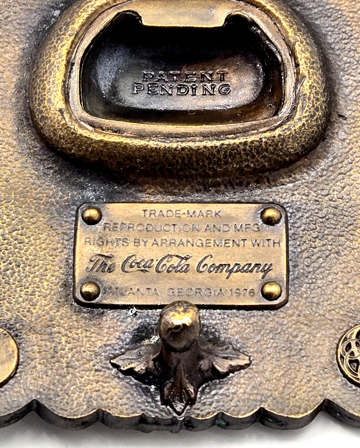 VTG 1976 Coca Cola 75th Anniversary Brass Belt Buckle Bottle Opener Bergamot NOS