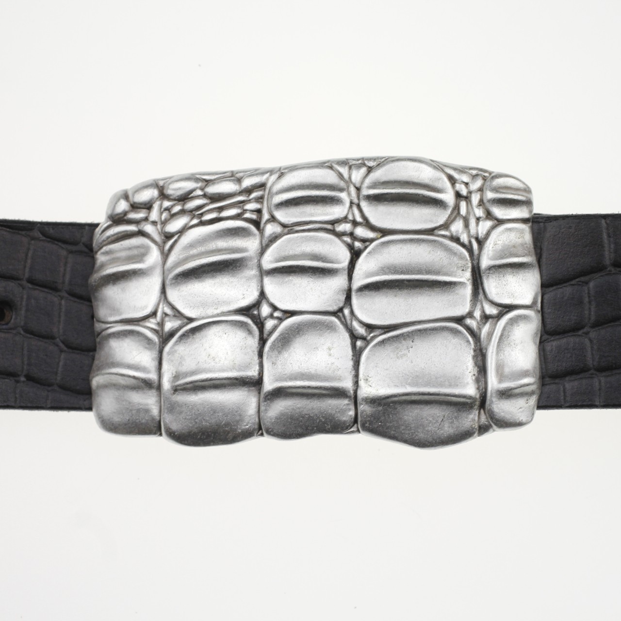 Croc belt buckle buckle reptile crocodile ornament silver for removable belt
