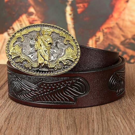 WMG Western St Jude Belt Buckle Gold Silver Saint Jude San Judas Cowboy Buckle