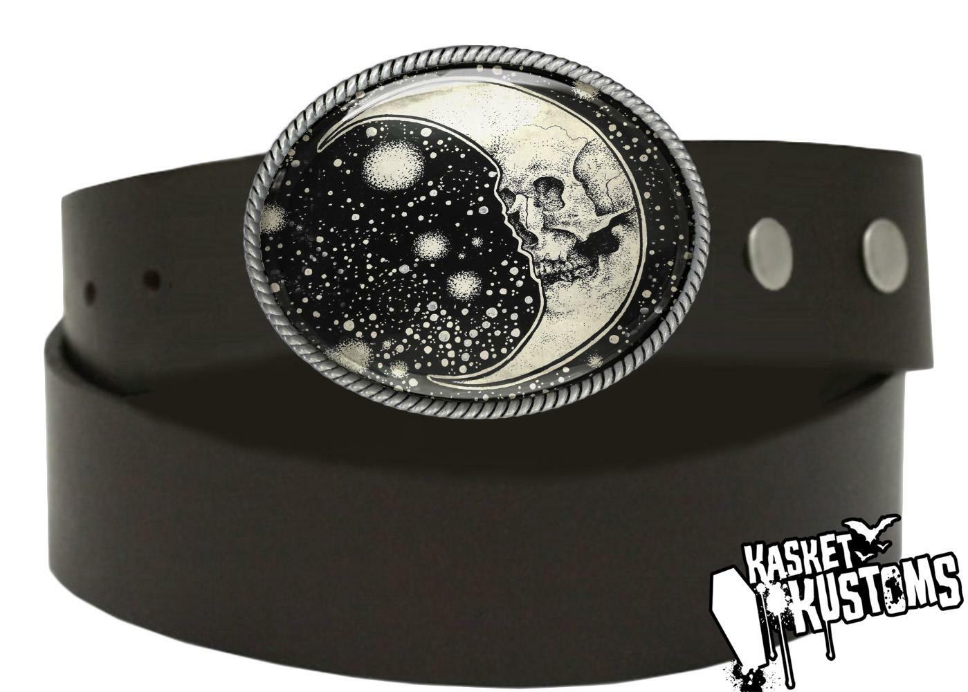 Esoteric Belt Buckle – Gothic Moon Celestial Astrology Handmade Buckle – 610-2
