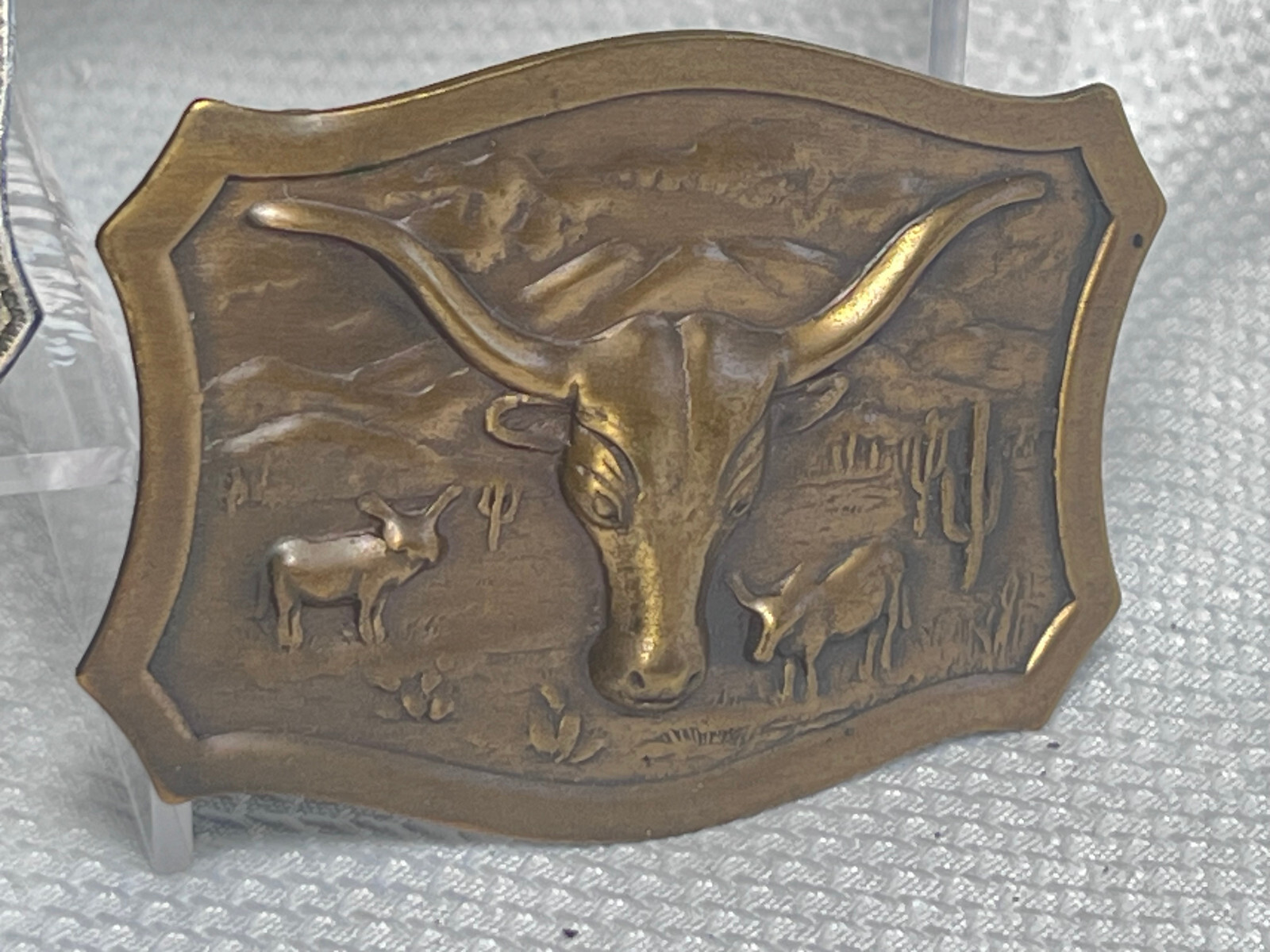 Vtg Outdoorsman Hunter Animal Themed Belt Buckle Lot Of 3 Deer Steer & Horse