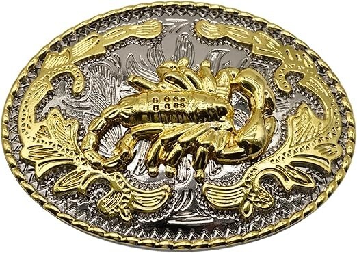 Scorpion Zinc Alloy Western Rodeo Gold Tone Design Fashion Cowboy Belt Buckle