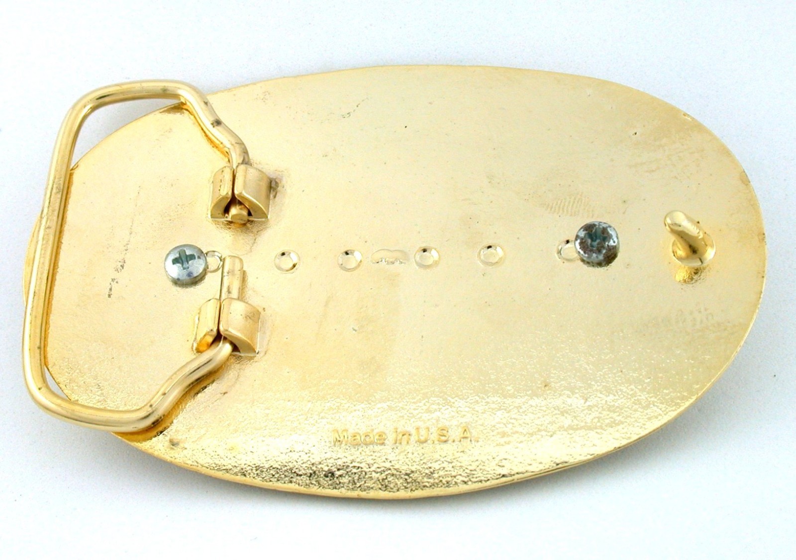 Gold Color Oval 40×30 40mm x 30mm NO DYE Lapis Lazuli Western Belt Buckle EPBB69