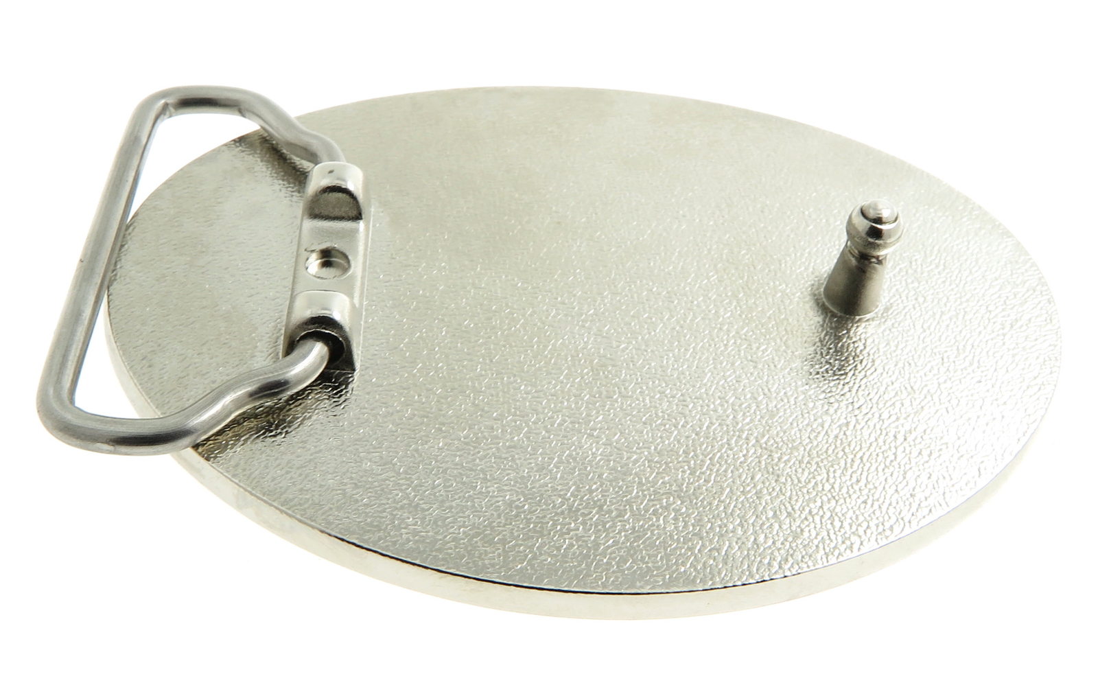 Shiny Chrome Oval Blank Metal Belt Buckle