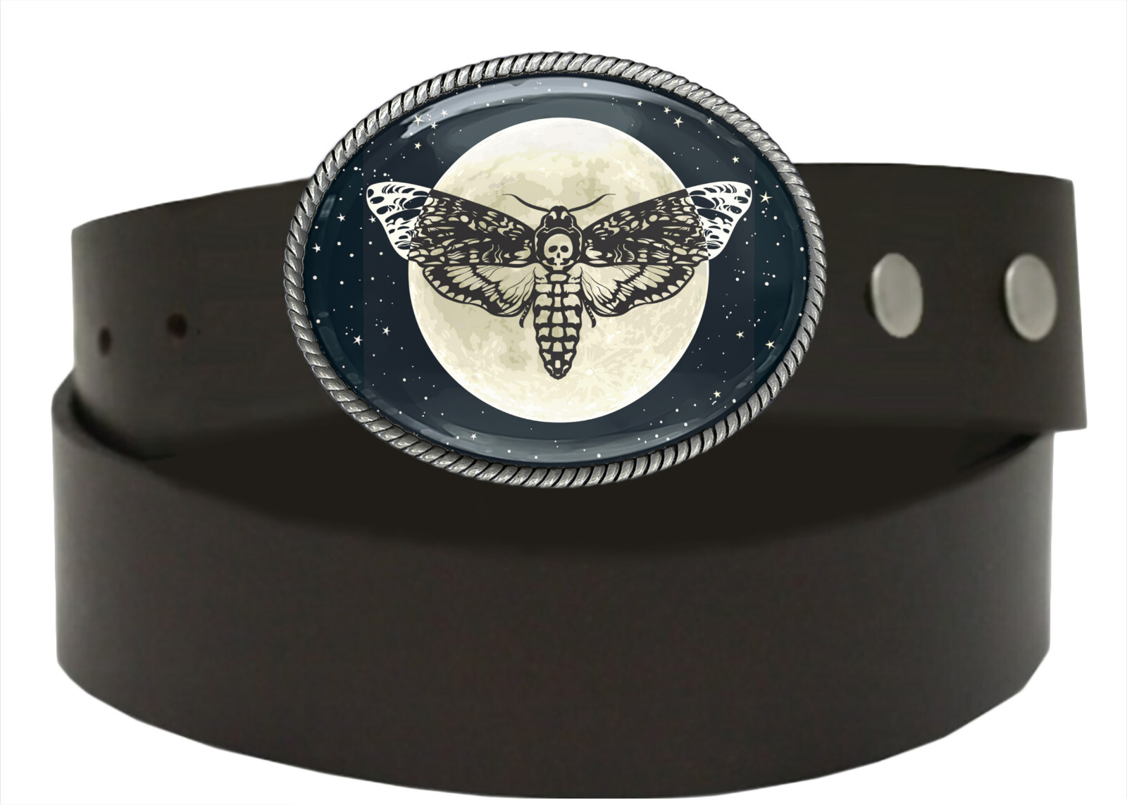 Celestial Magic Death Head Moth Alchemy Handmade Artisan Belt Buckle