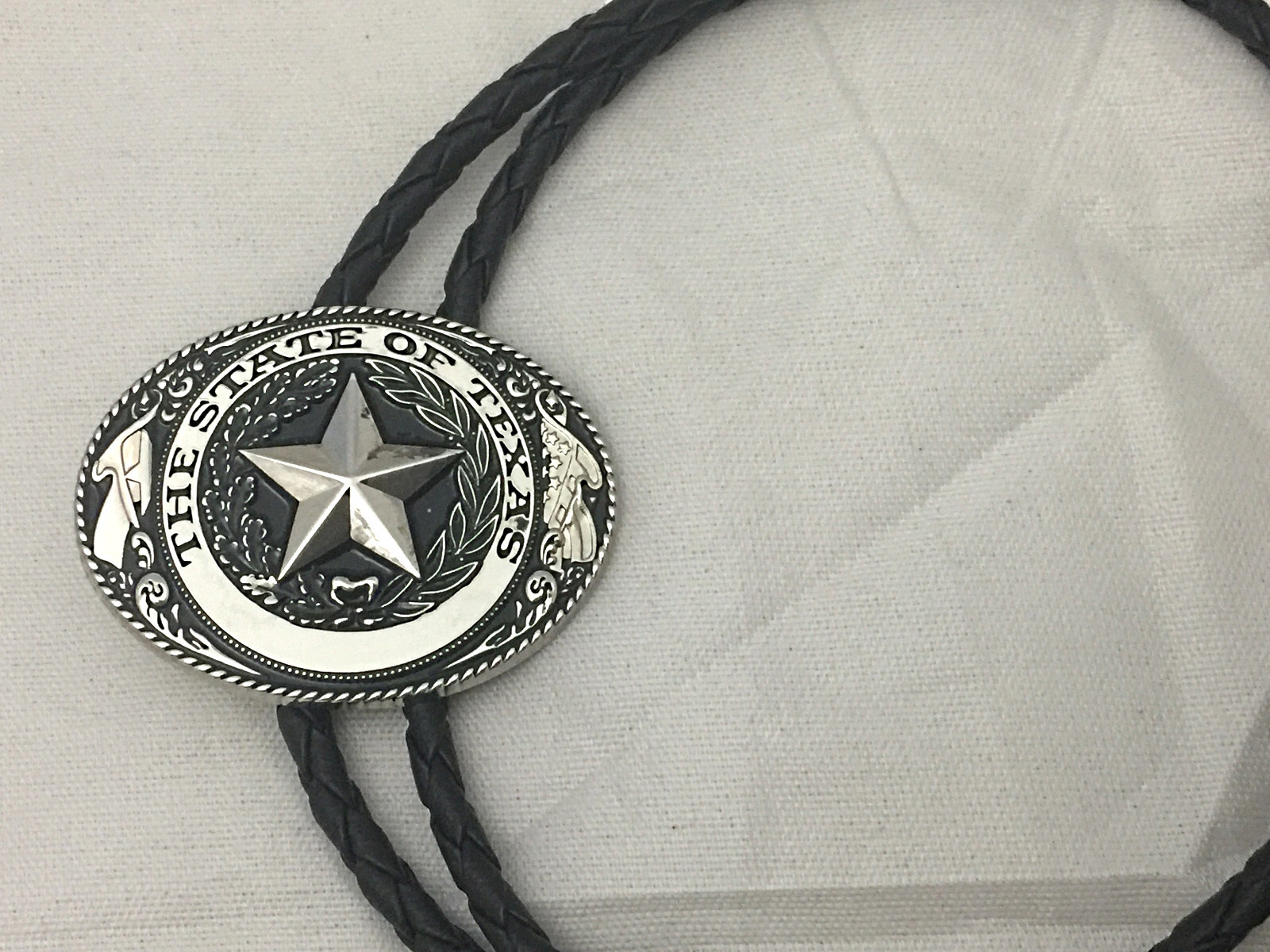 3 piece box set Great Seal of Texas Buckle Belt Buckle, Bolo & Key Ring Silver