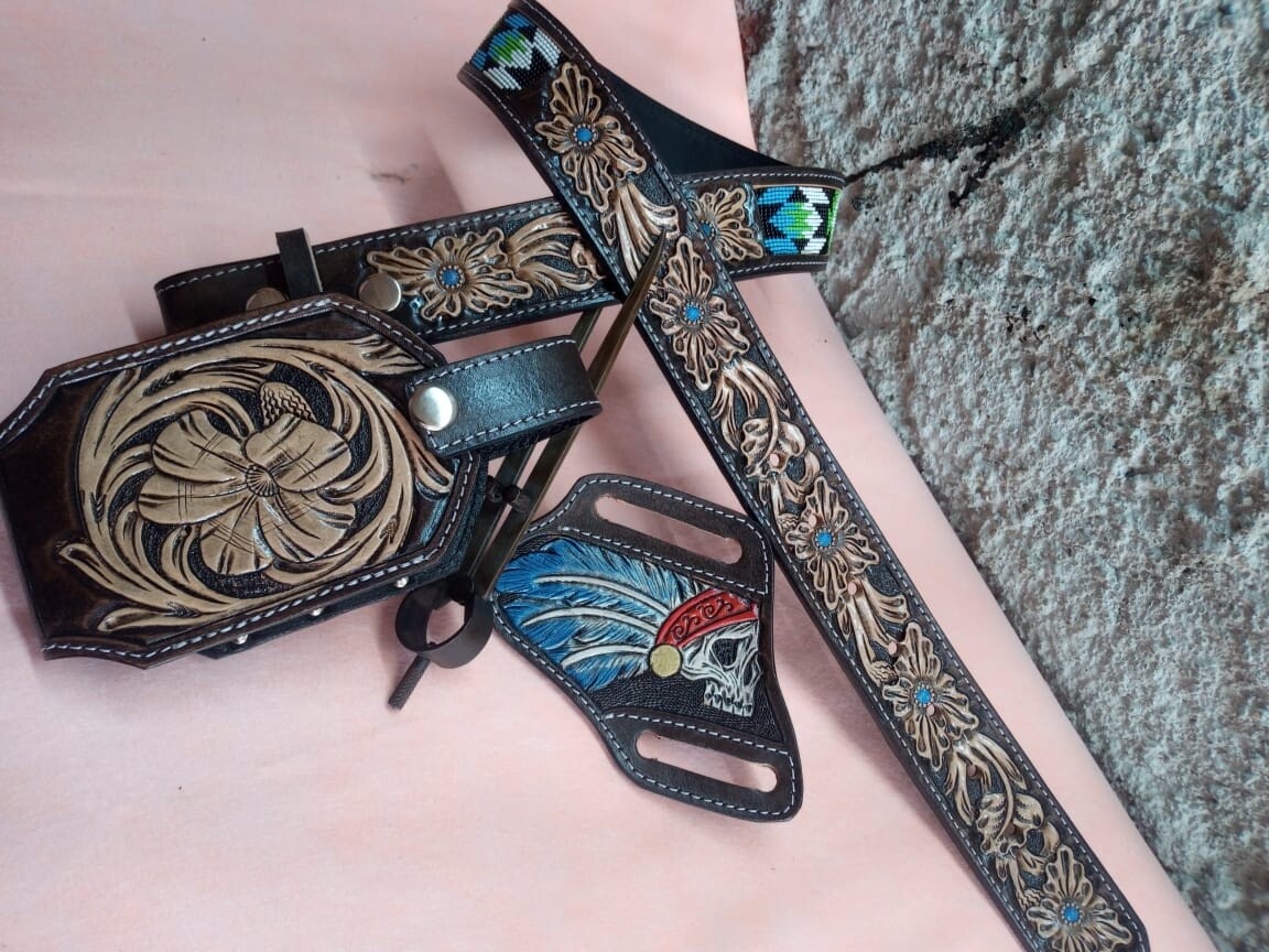 Unisex chinseled western belt 