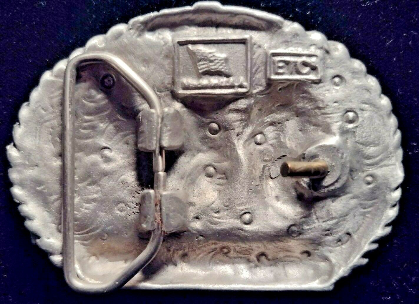 Vintage ETC Line Dancing belt buckle diamond cut pewter NEVER WORN