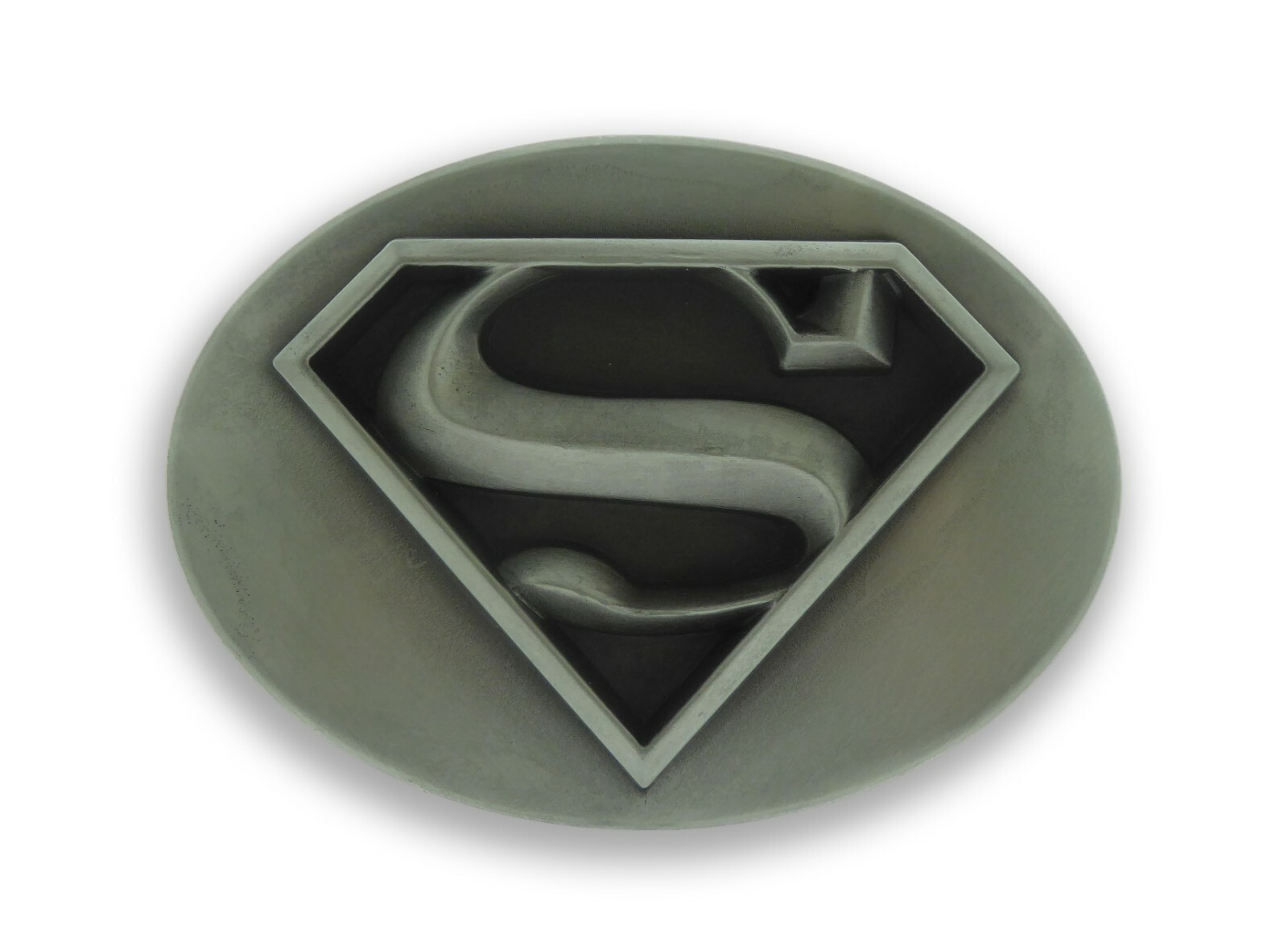 Vintage Superman Belt Buckle Men Gray Metal DC Comics Original Cosplay Halloween