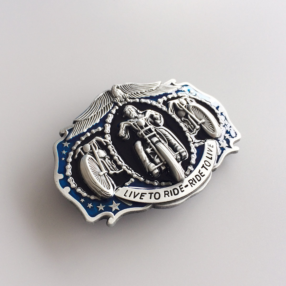 Vintage Style Biker Rider Enamel Belt Buckle also Stock in US