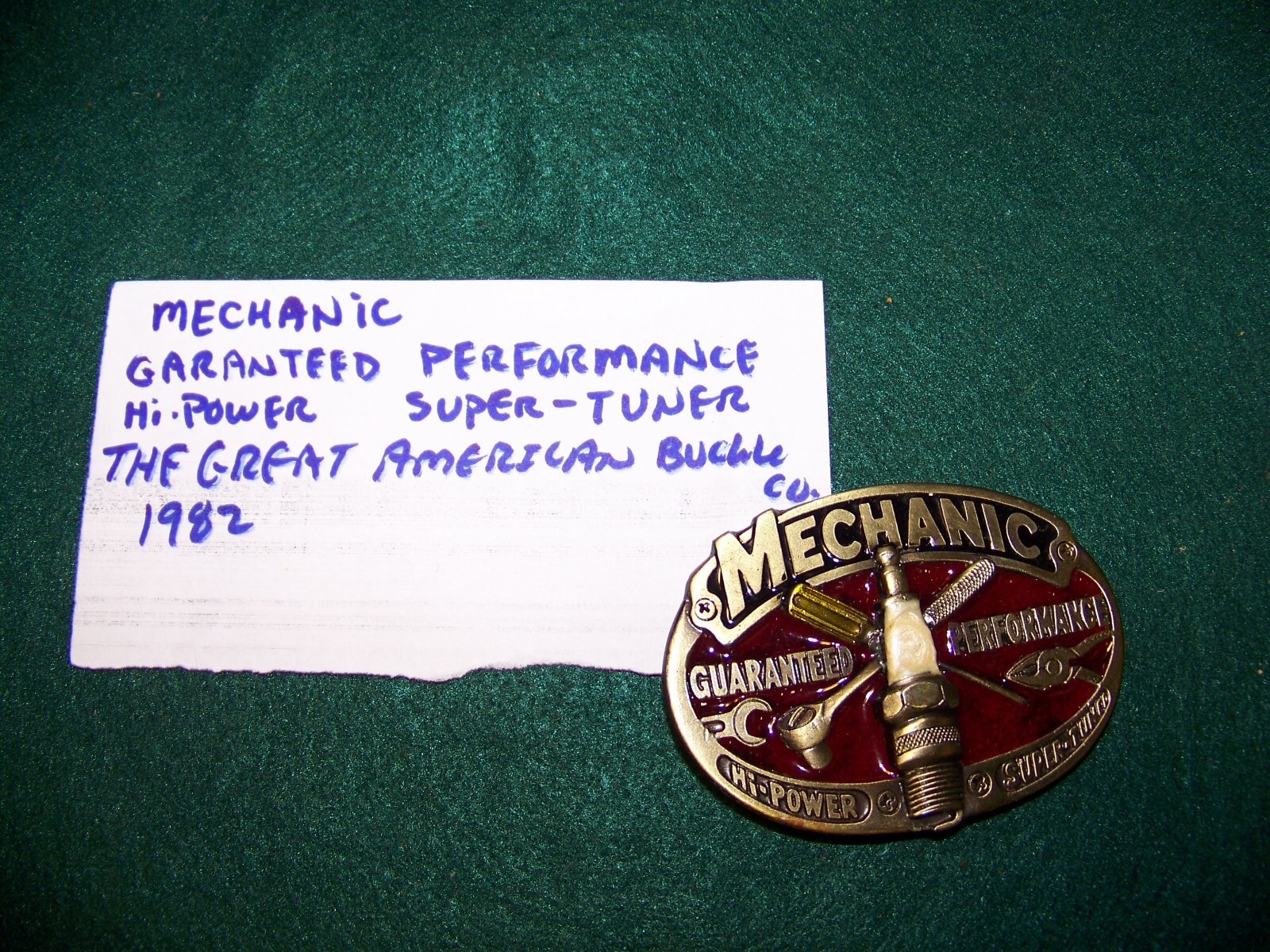 Mechanic belt buckle 1982 The great American buckle company