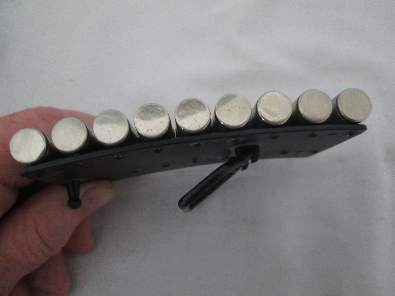 9 Bullet Ammo Belt Buckle Great Condition 2 1/2&Prime; X 4&Prime; Fits 2&Prime; Belt