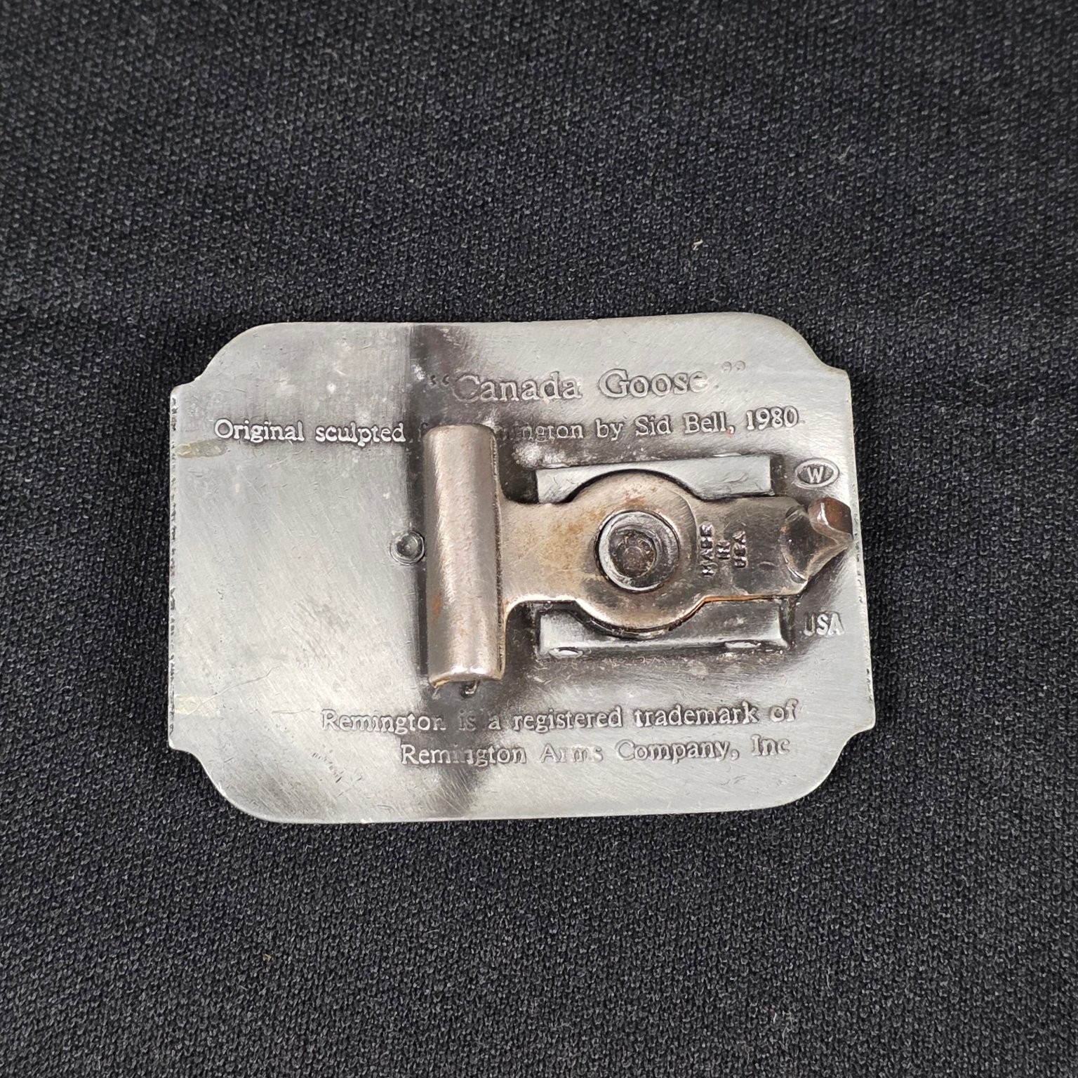 Remington Belt Buckle Silver Tone Canada Goose Sid Bell 1980 USA