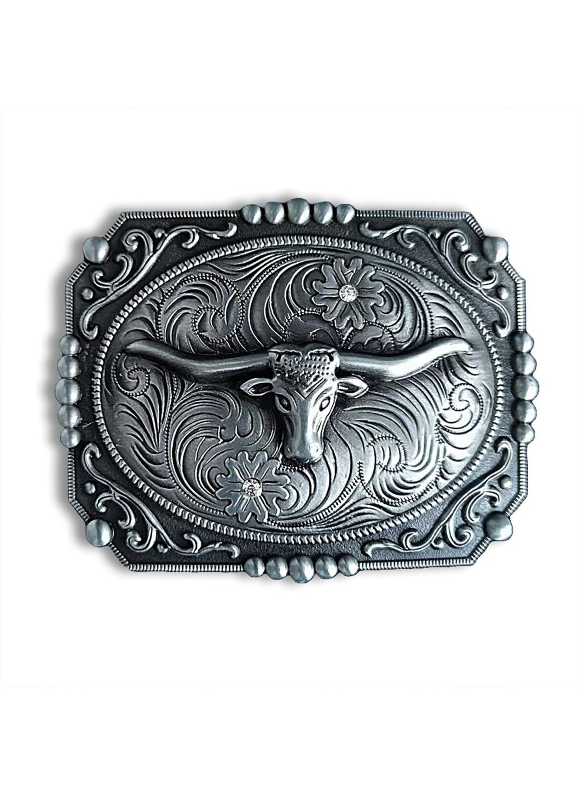 Western Cowboy Belt Buckle Longhorn Texas Bull Horse Buckles for Men Women