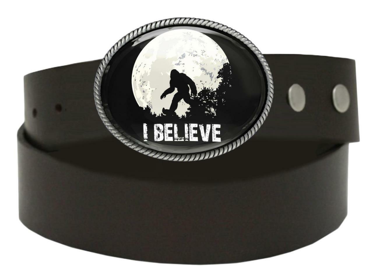 Sasquatch Belt Buckle – Big Foot Sighting Handmade Oval Buckle – 731
