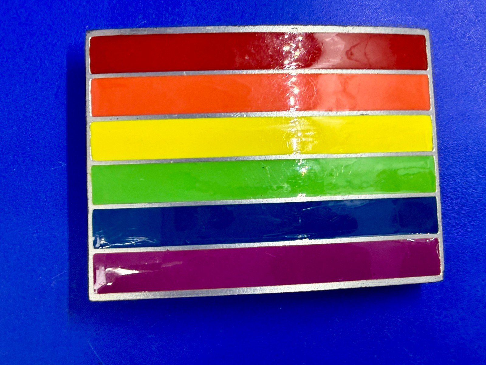Rainbow Pride Flag LGBTQ Movement Enameled Great American Prod 2005 Belt Buckle
